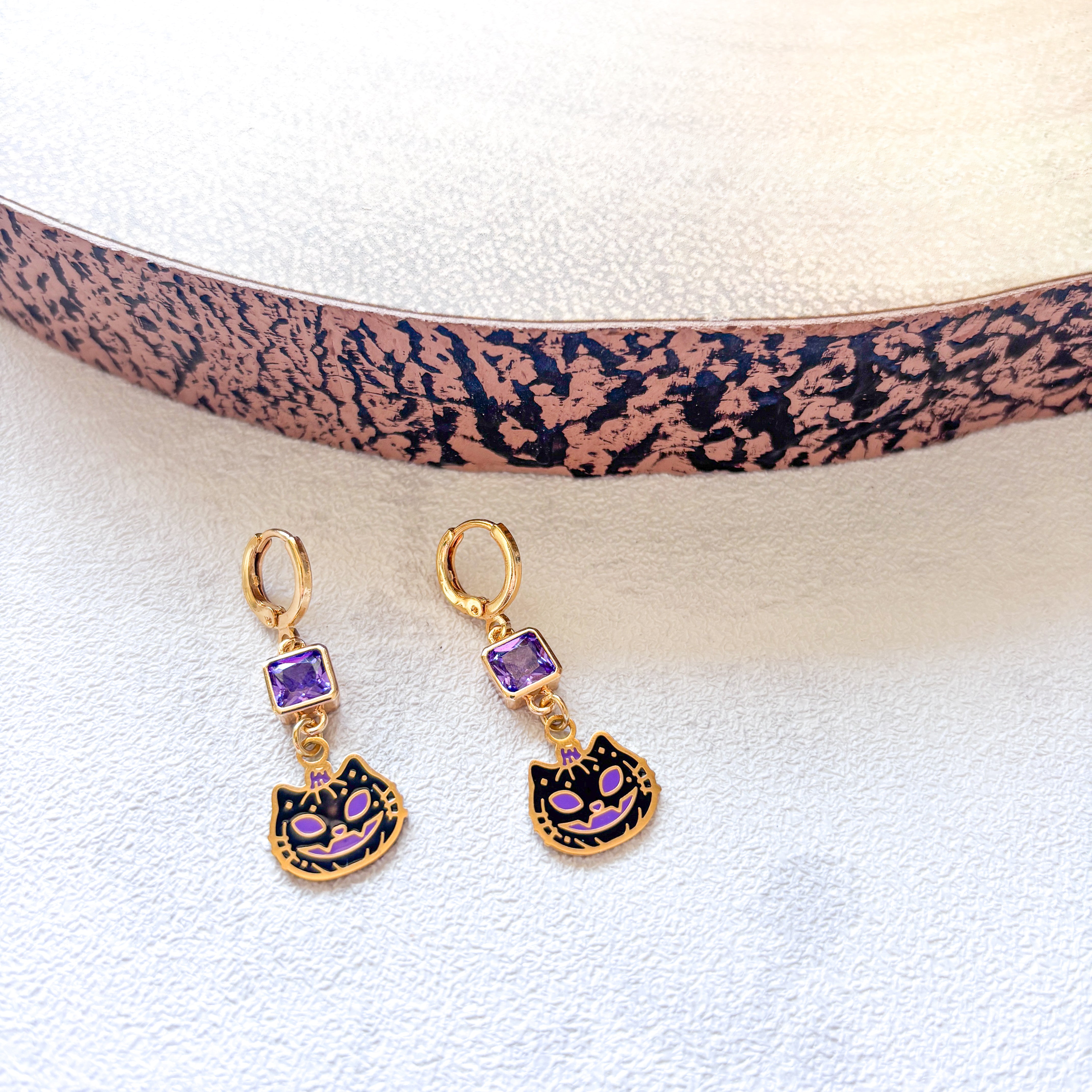 Black Cat Earrings – Personalised Witchy Halloween Birthstone Jewellery