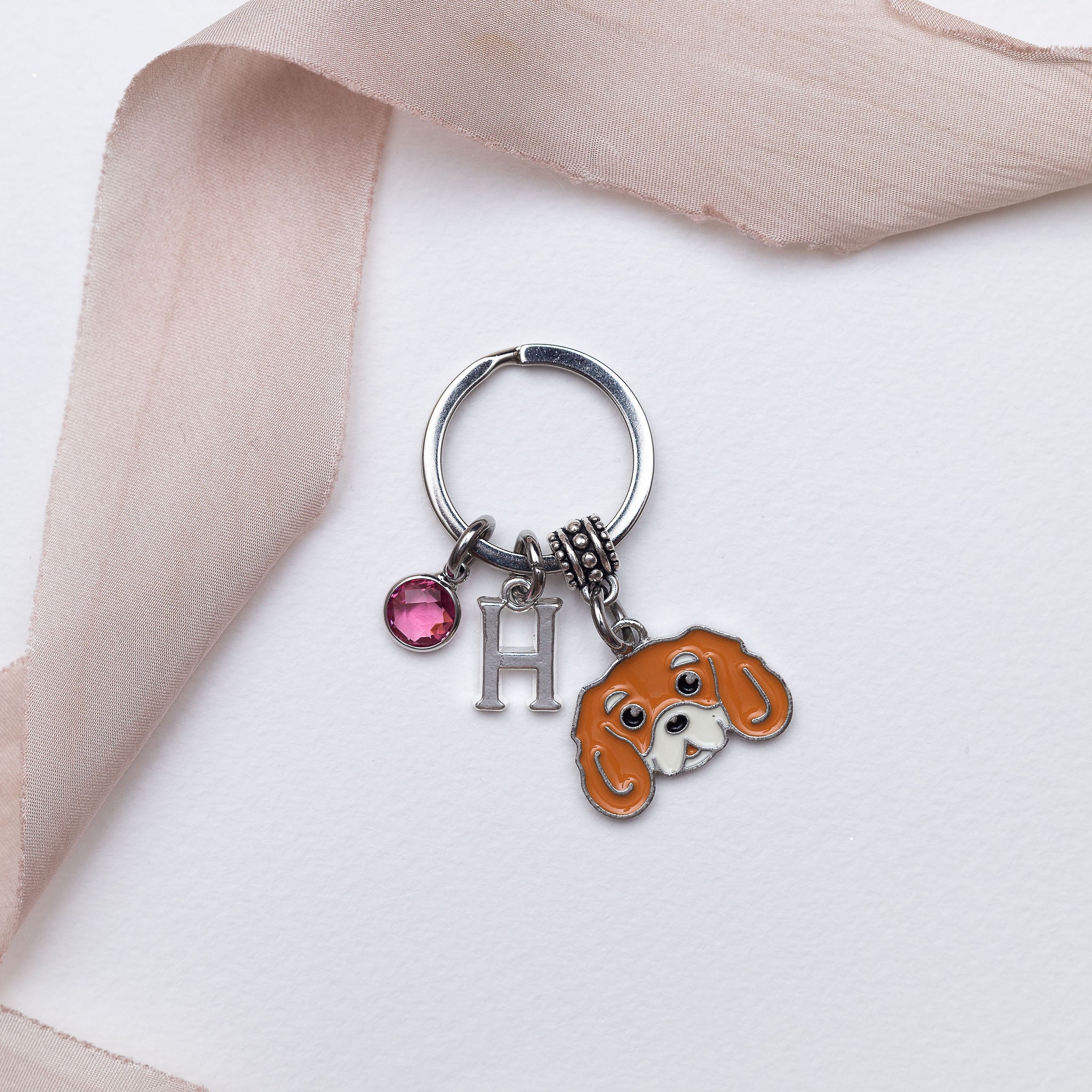Personalised Cavalier King Charles Keyring