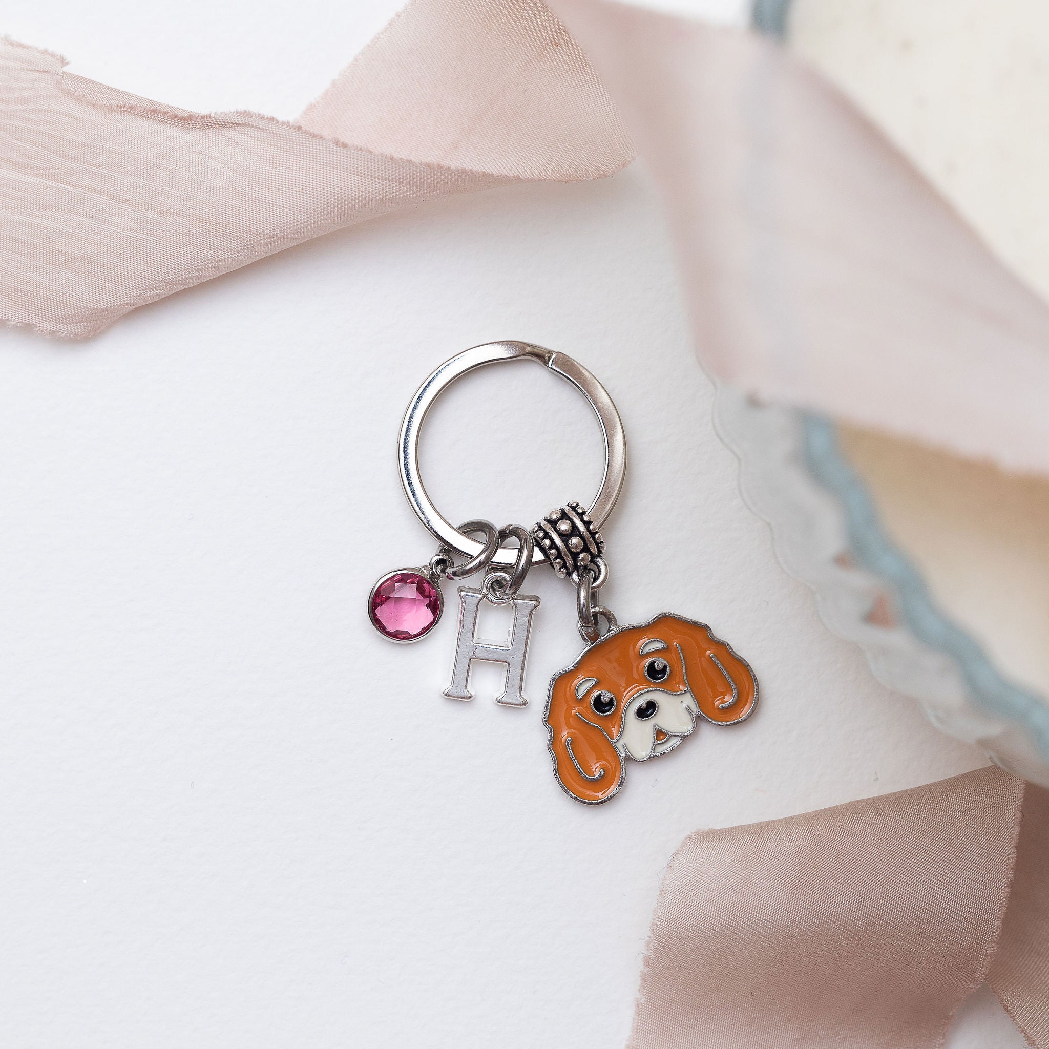Personalised Cavalier King Charles Keyring