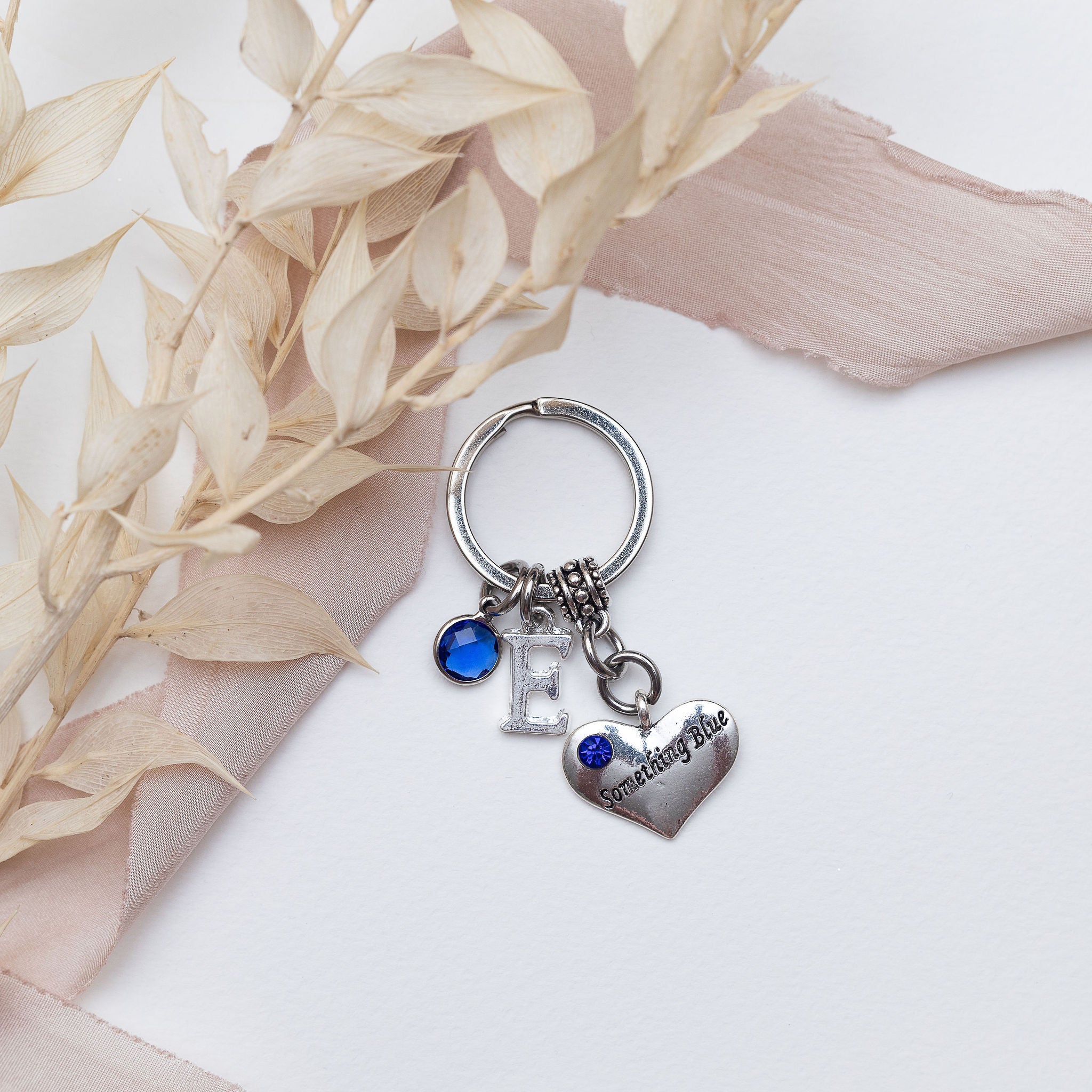 Personalised Something Blue Bride Keyring