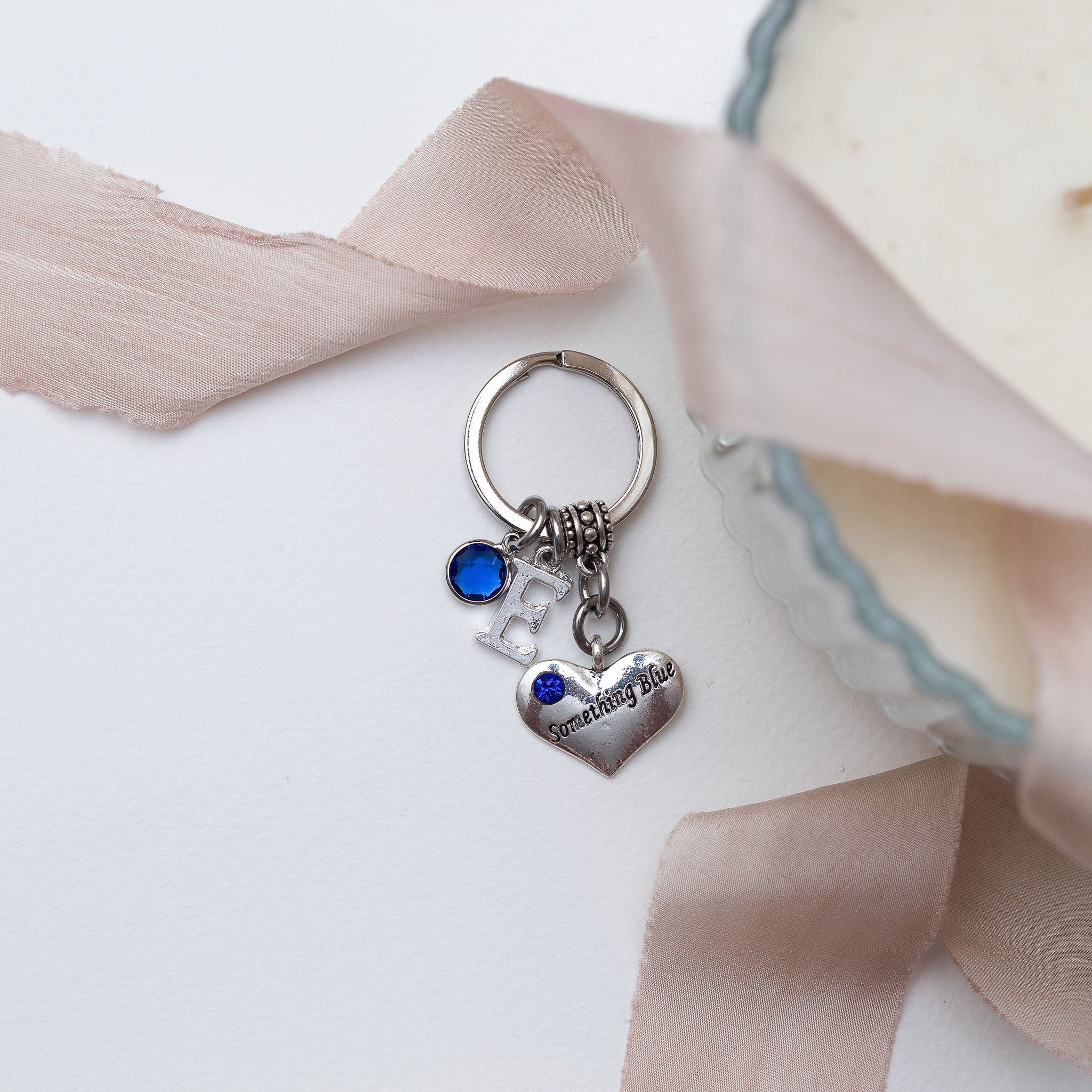 Personalised Something Blue Bride Keyring