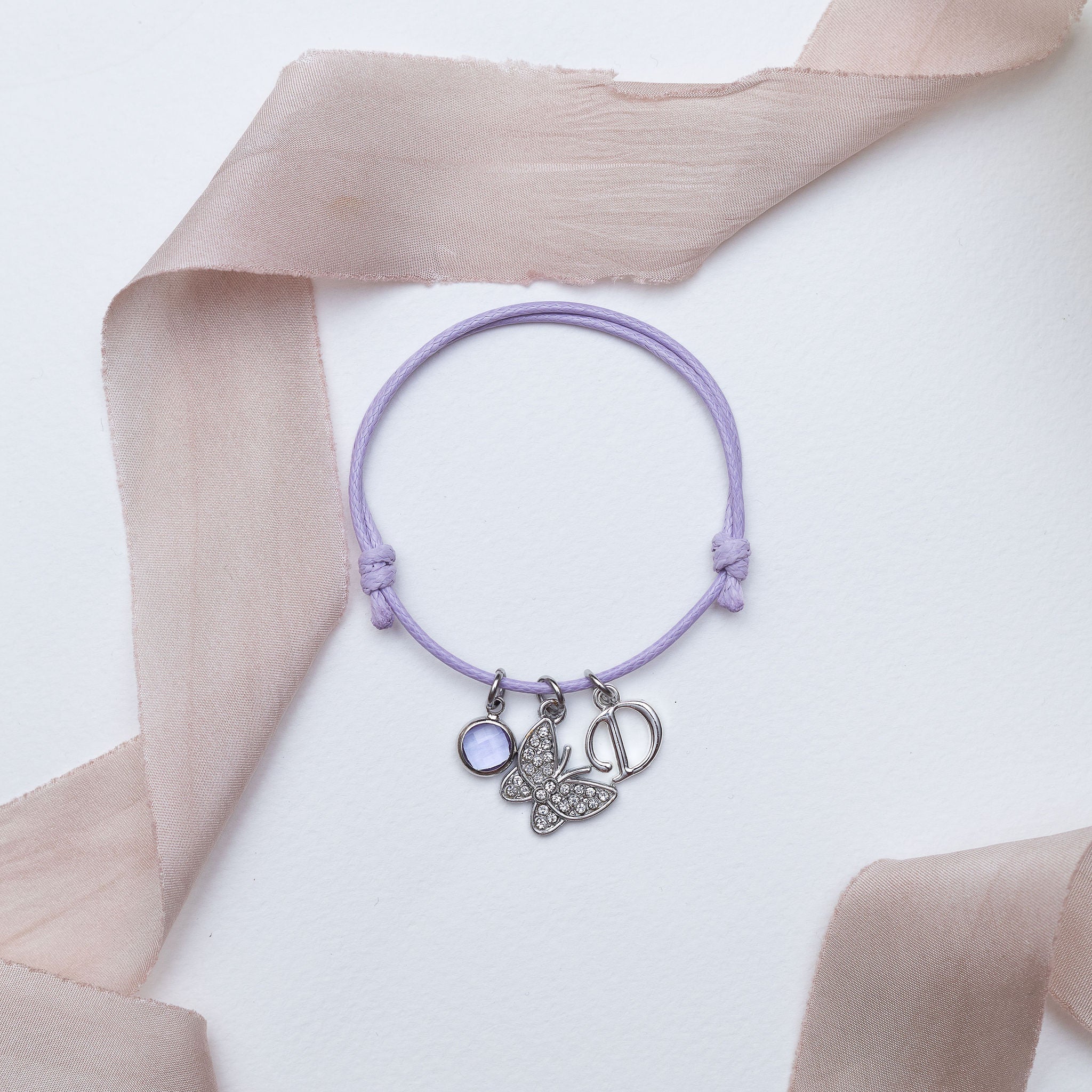 Personalised Butterfly Cord Bracelet
