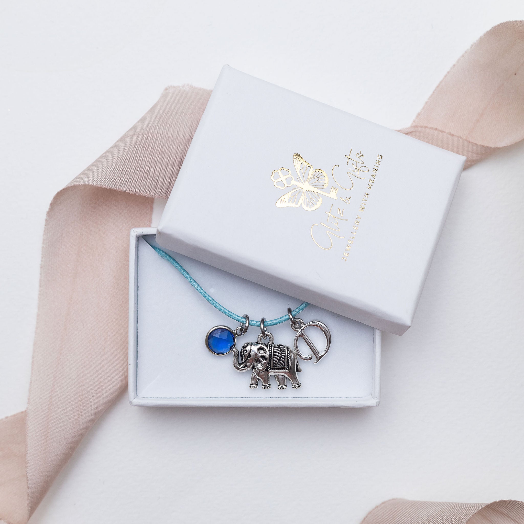 Personalised Elephant Cotton Bracelet