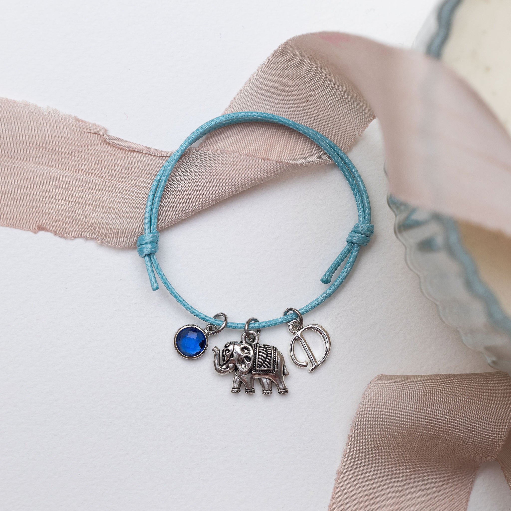 Personalised Elephant Cotton Bracelet
