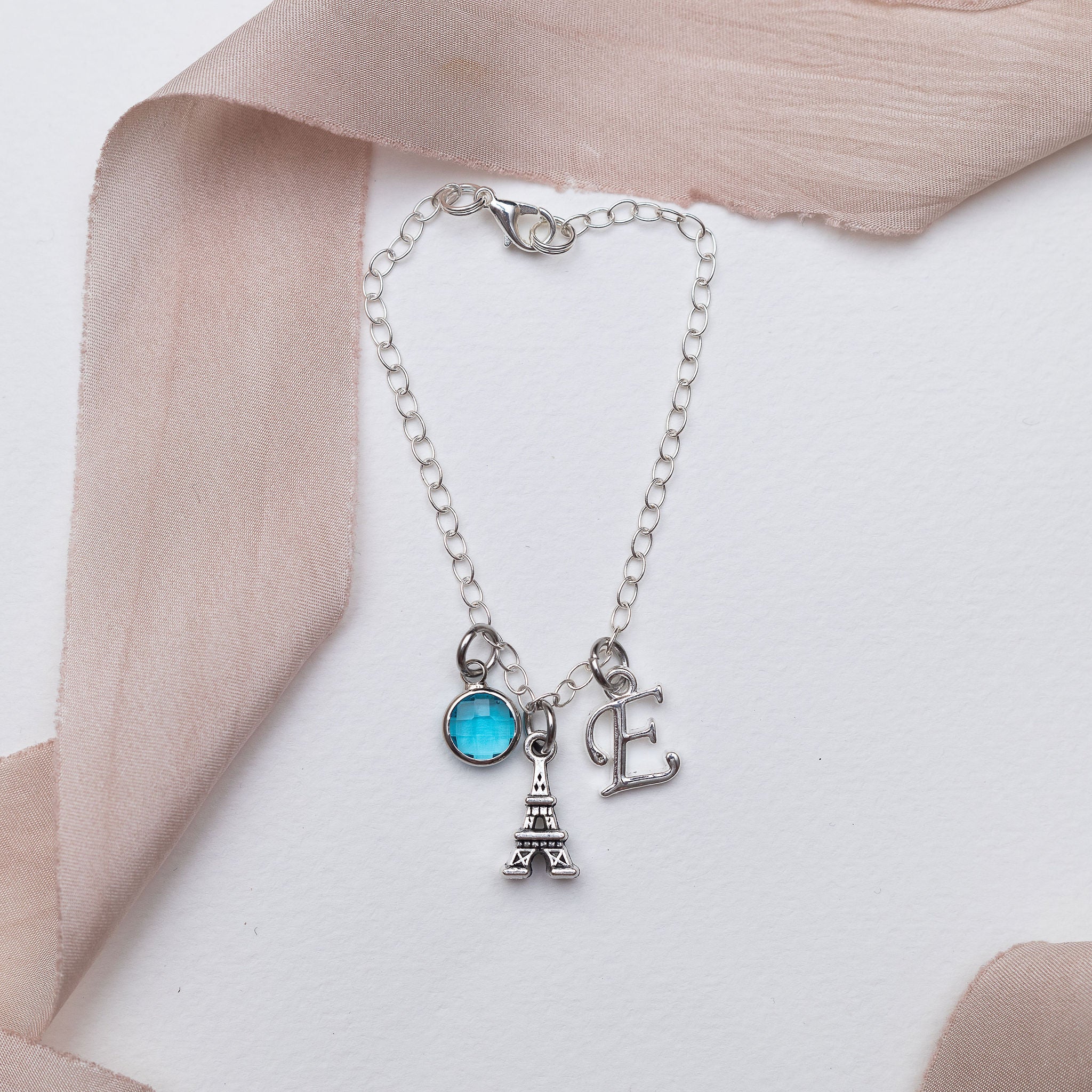 Personalised Paris Eiffel Tower Bracelet