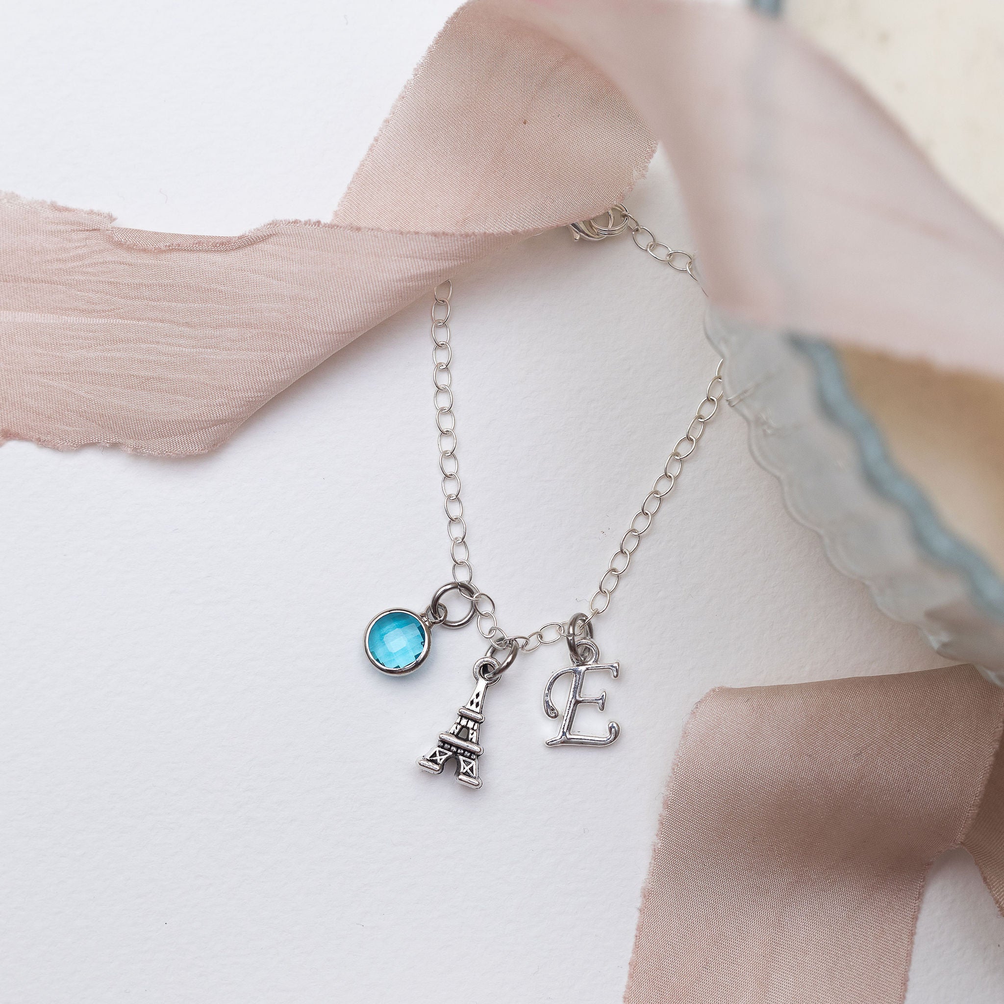 Personalised Paris Eiffel Tower Bracelet