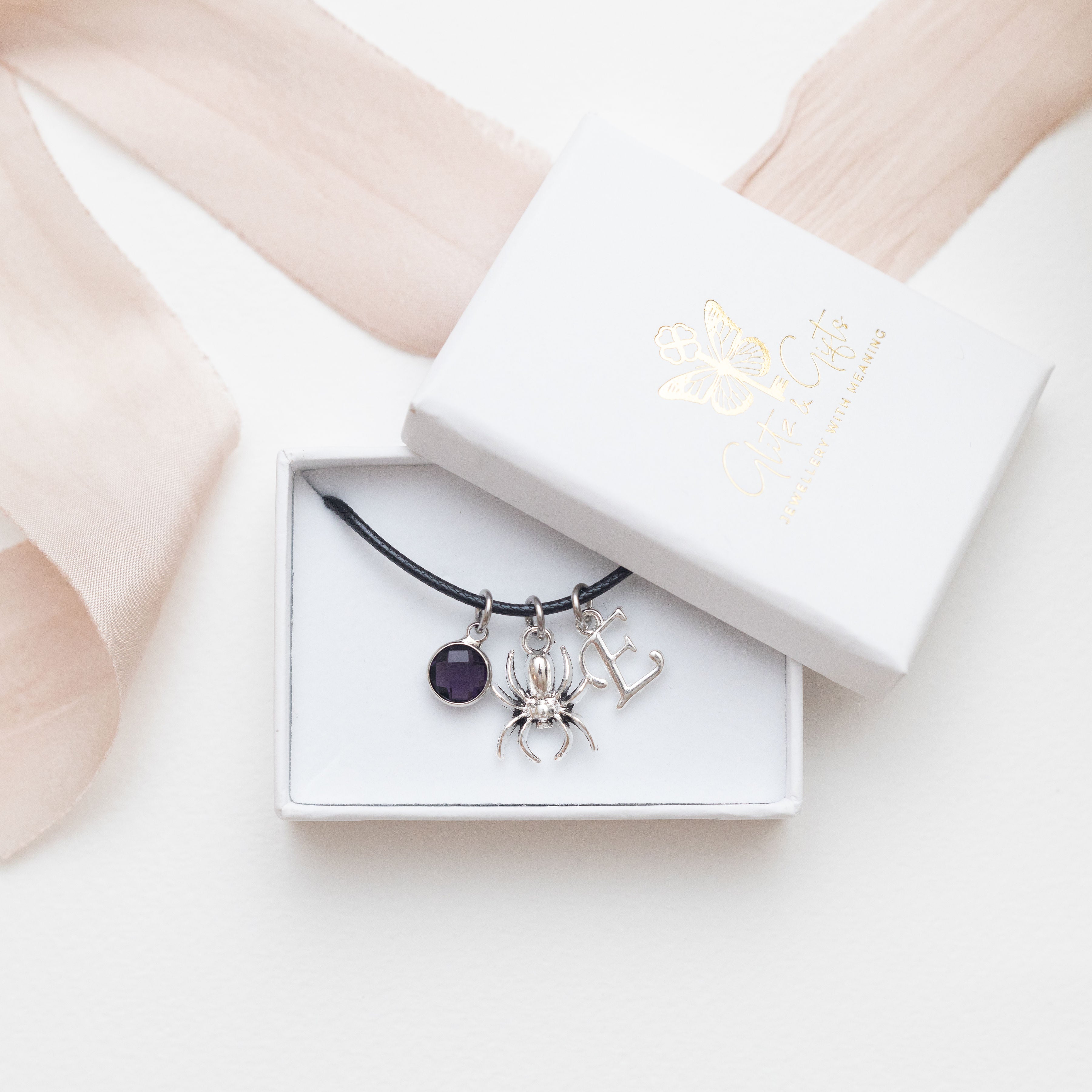 Personalised Spider Waxed Cord Bracelet