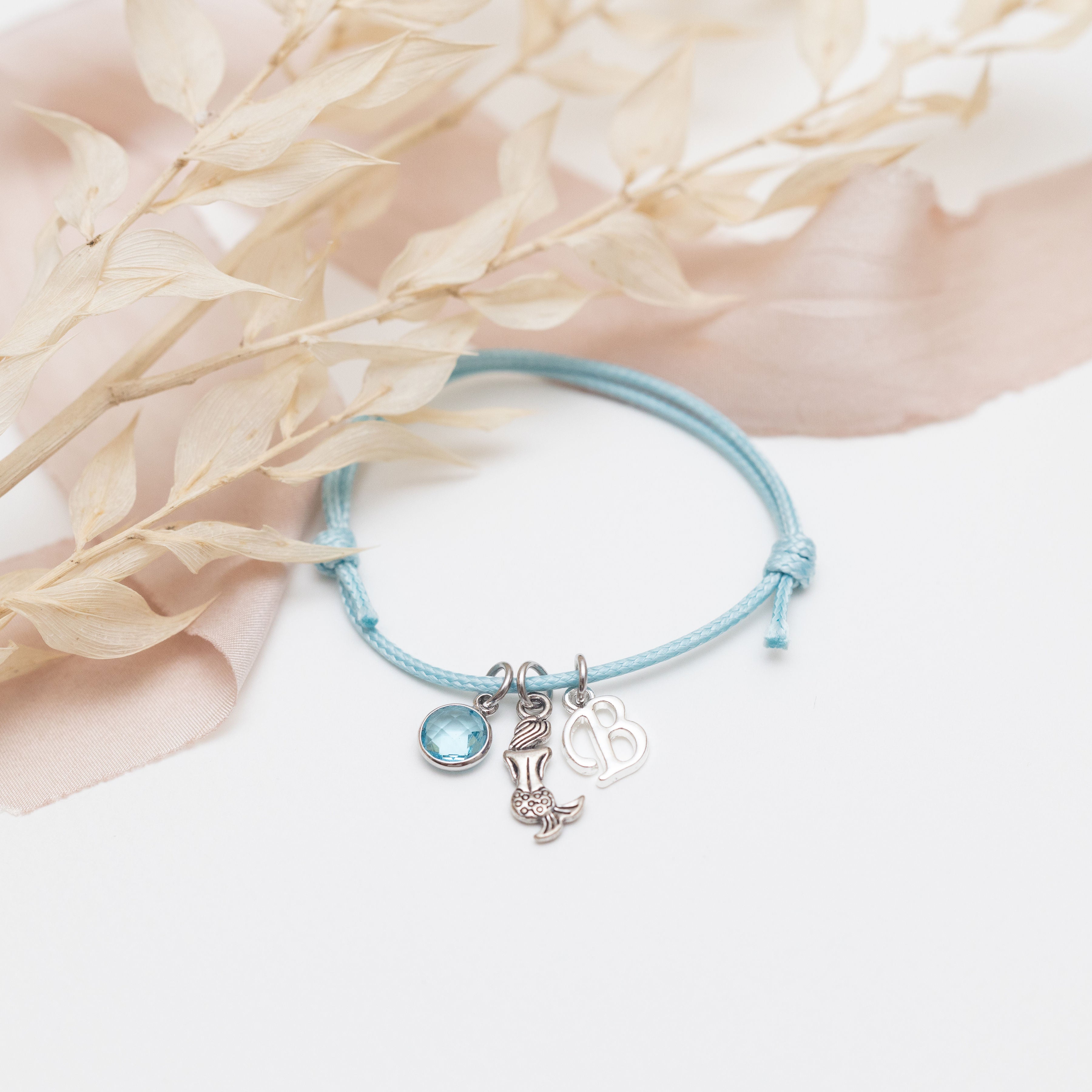 Personalised Mermaid Waxed Cord Bracelet