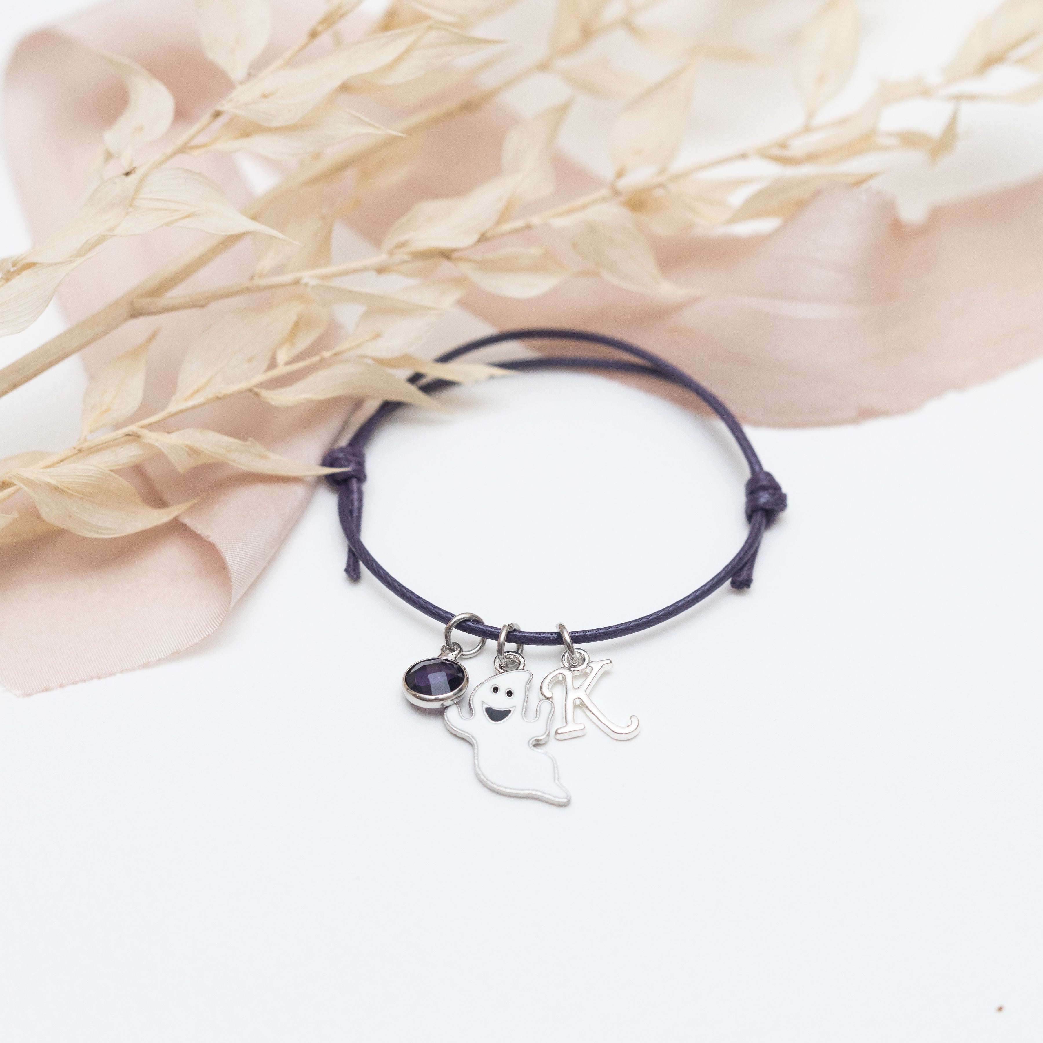 Personalised Ghost Waxed Cord Bracelet