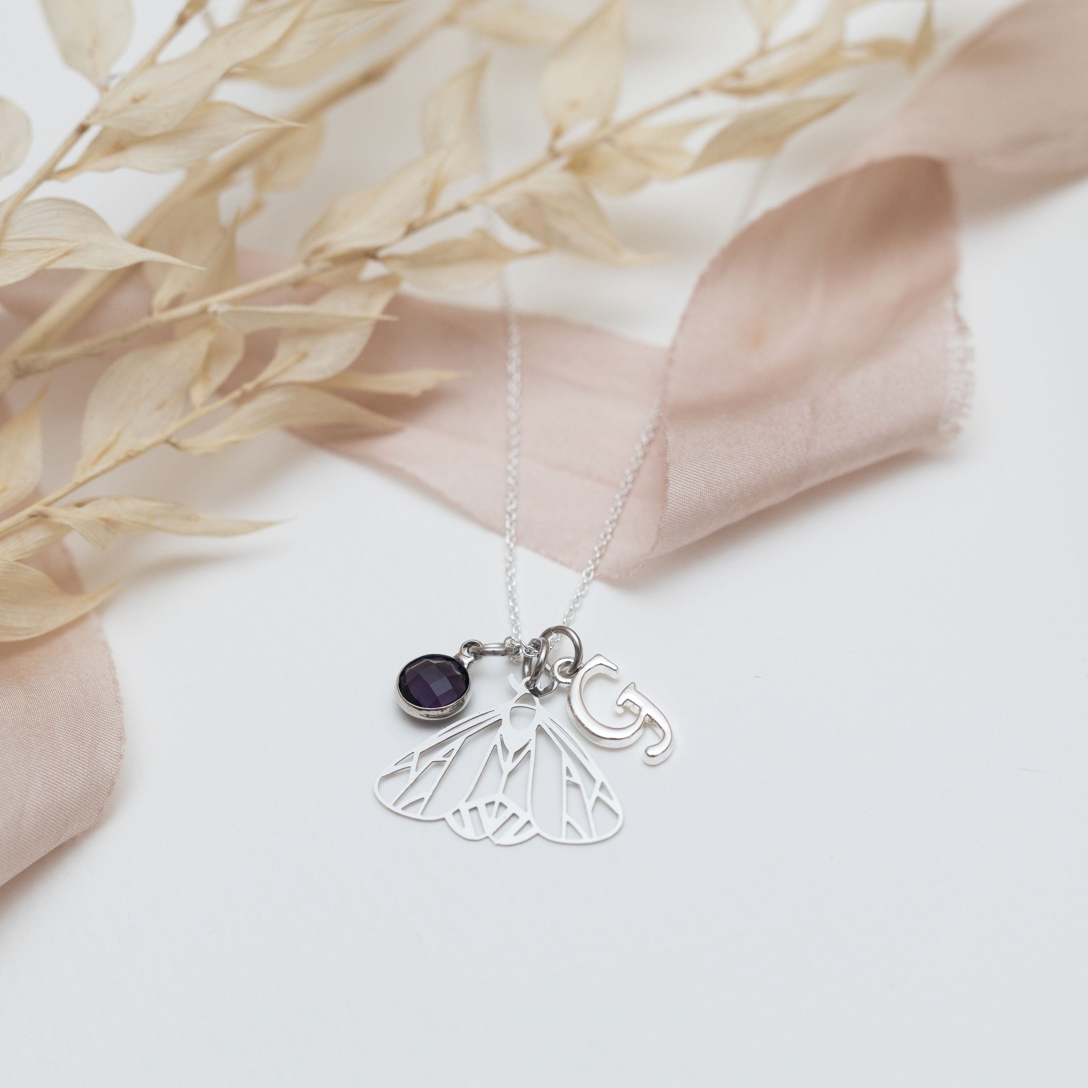 Personalised Moth Necklace