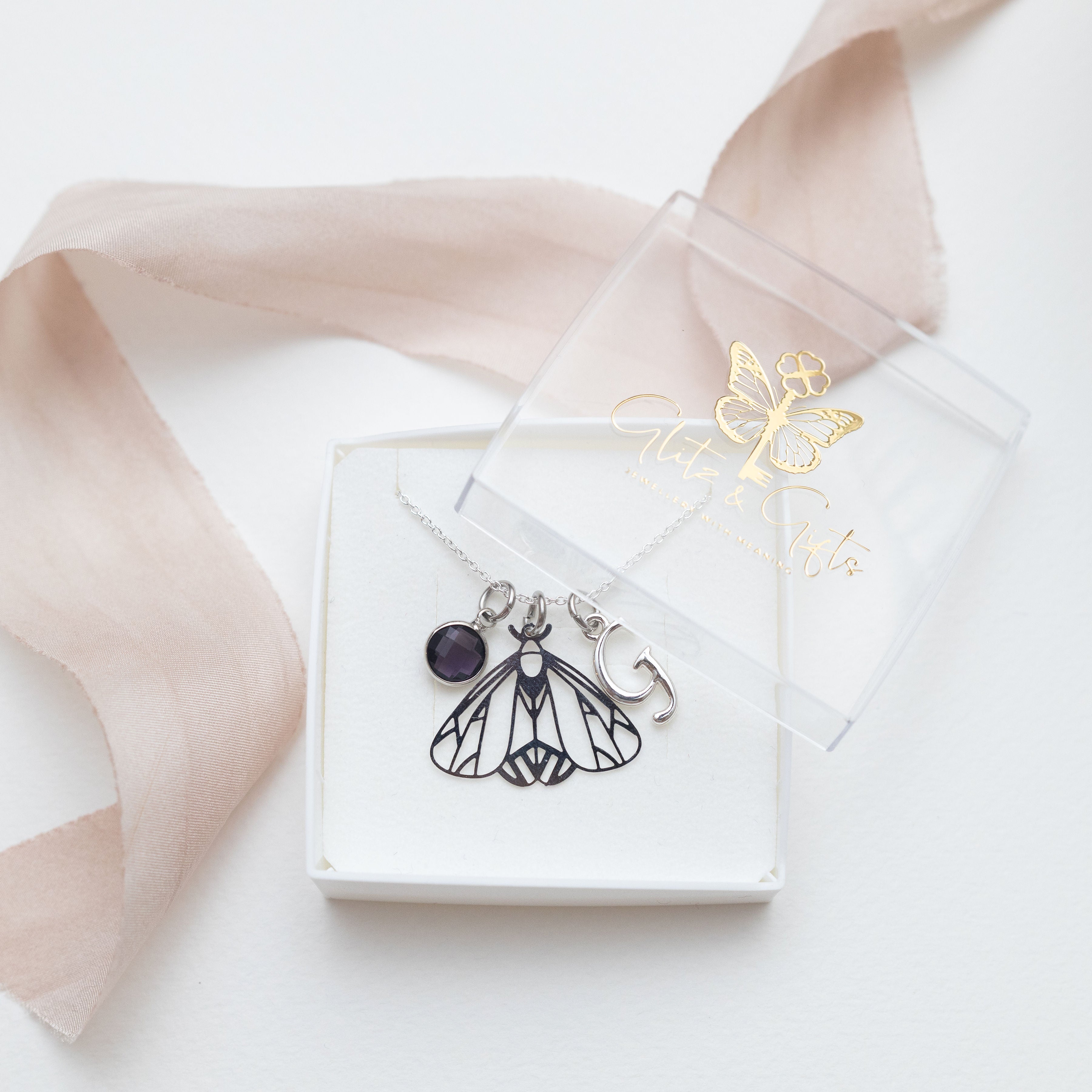 Personalised Moth Necklace
