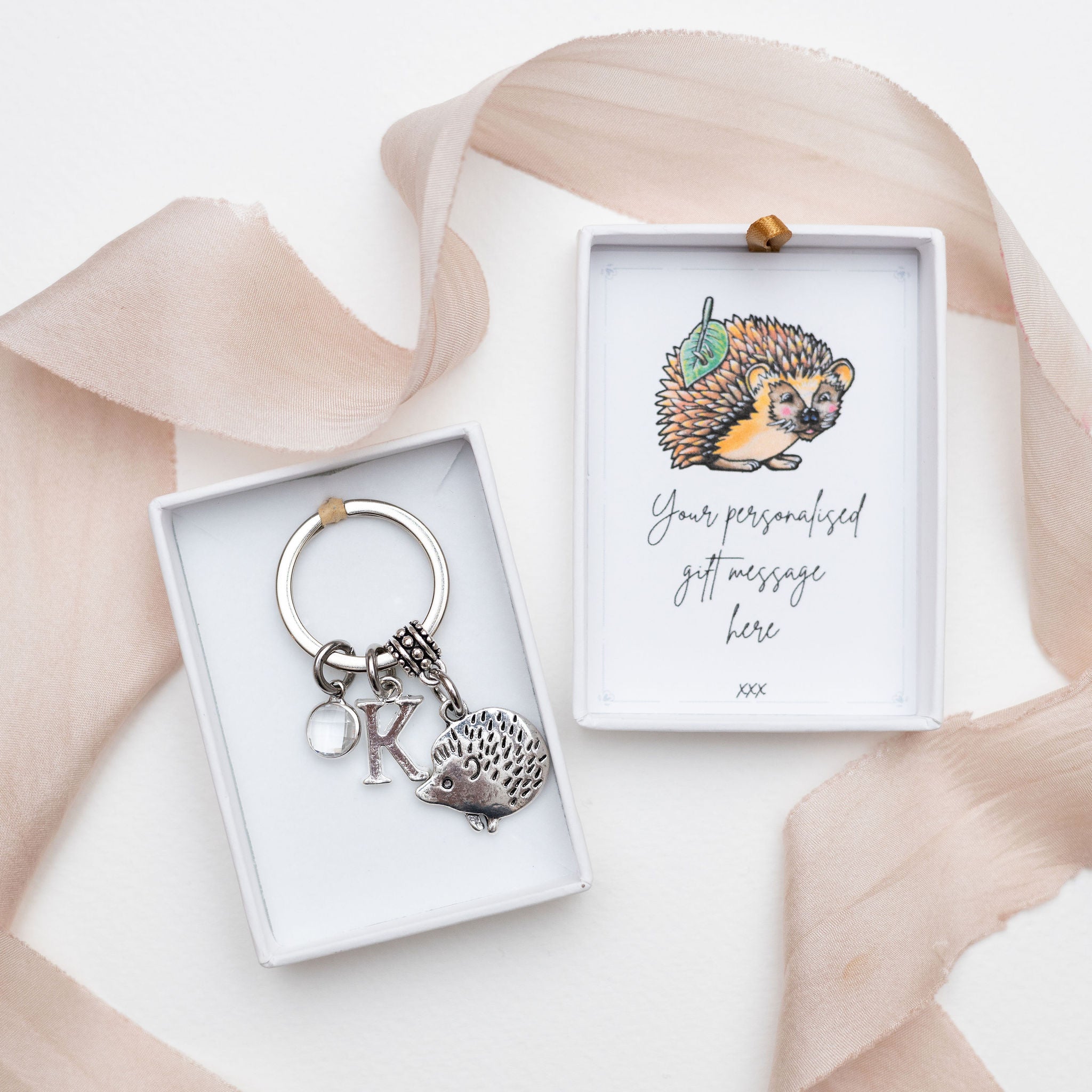 Personalised Hedgehog Keyring