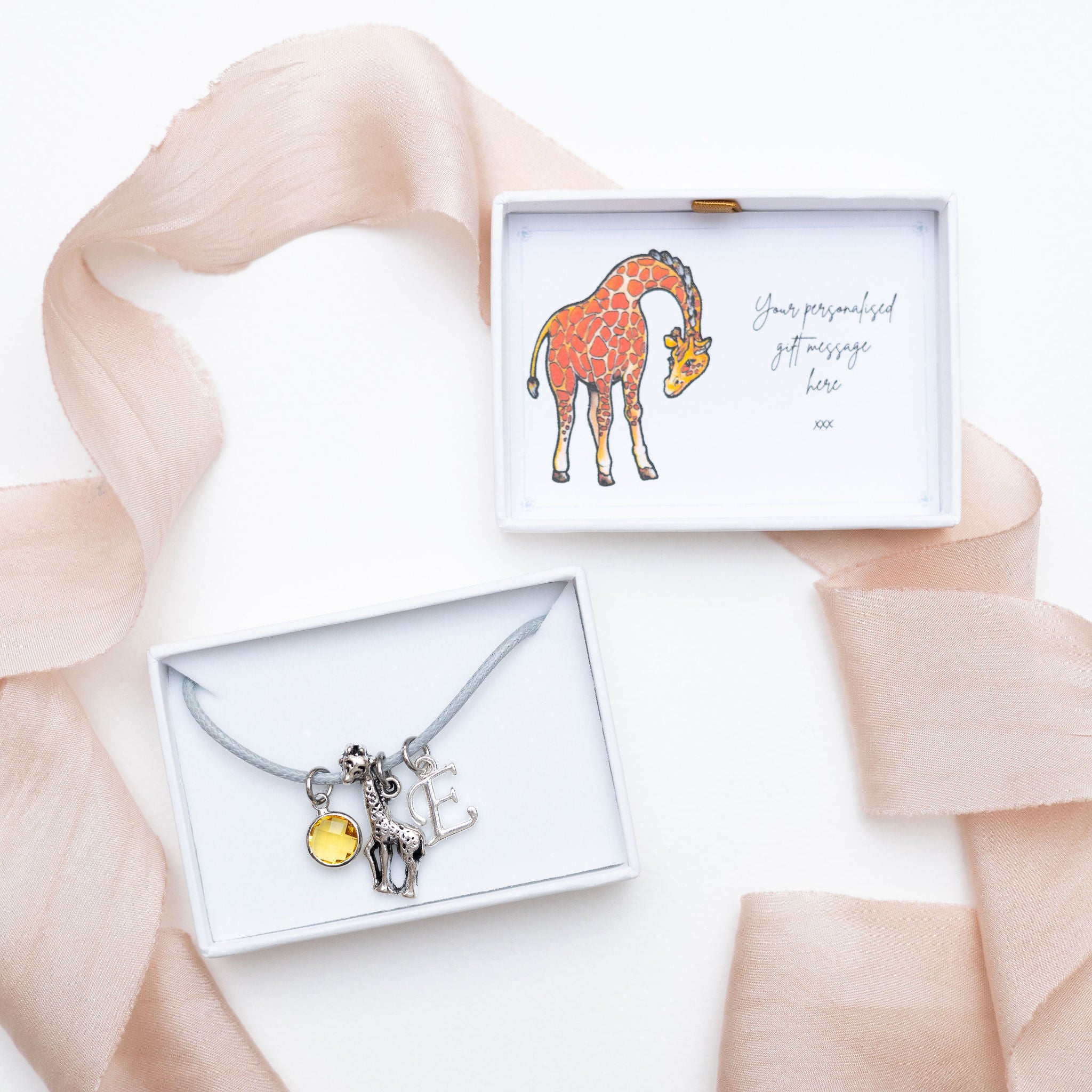 Personalised Giraffe Cord Bracelet