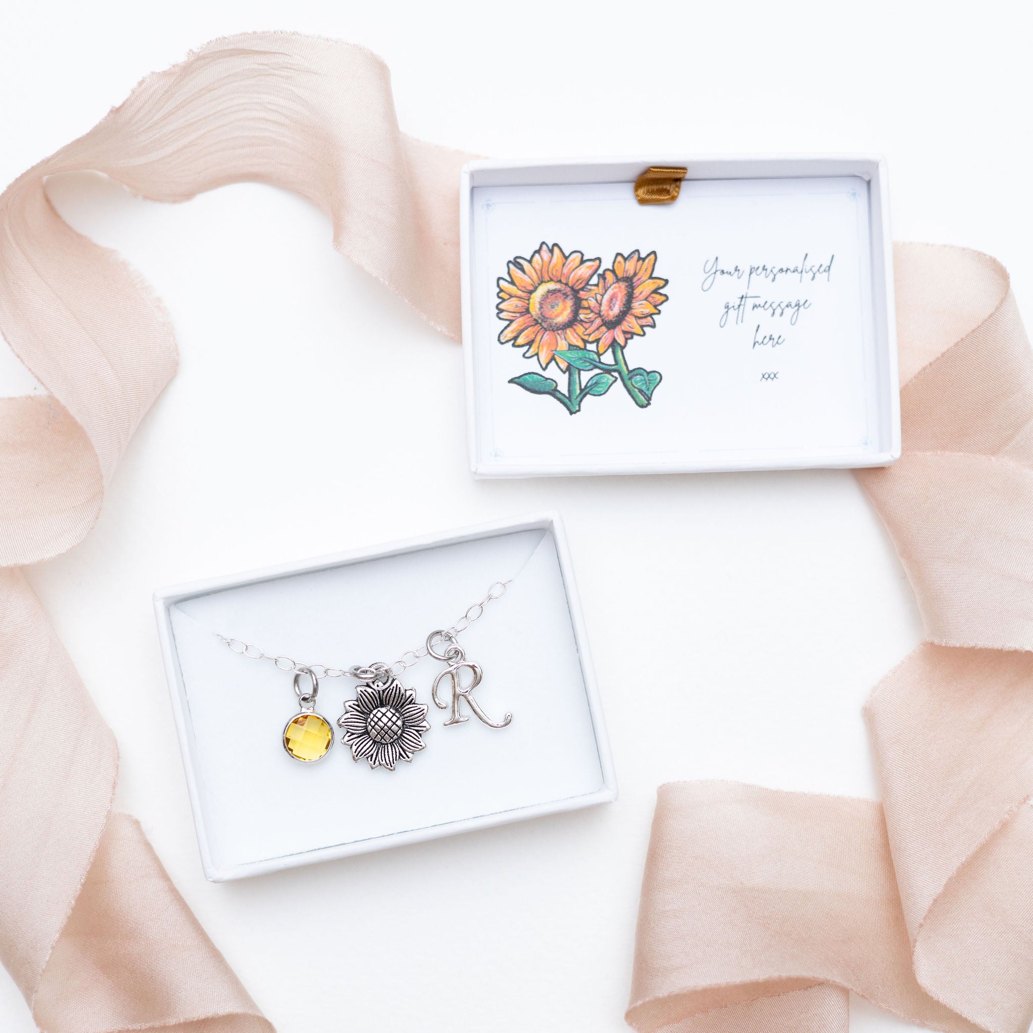 Personalised Sunflower Bracelet