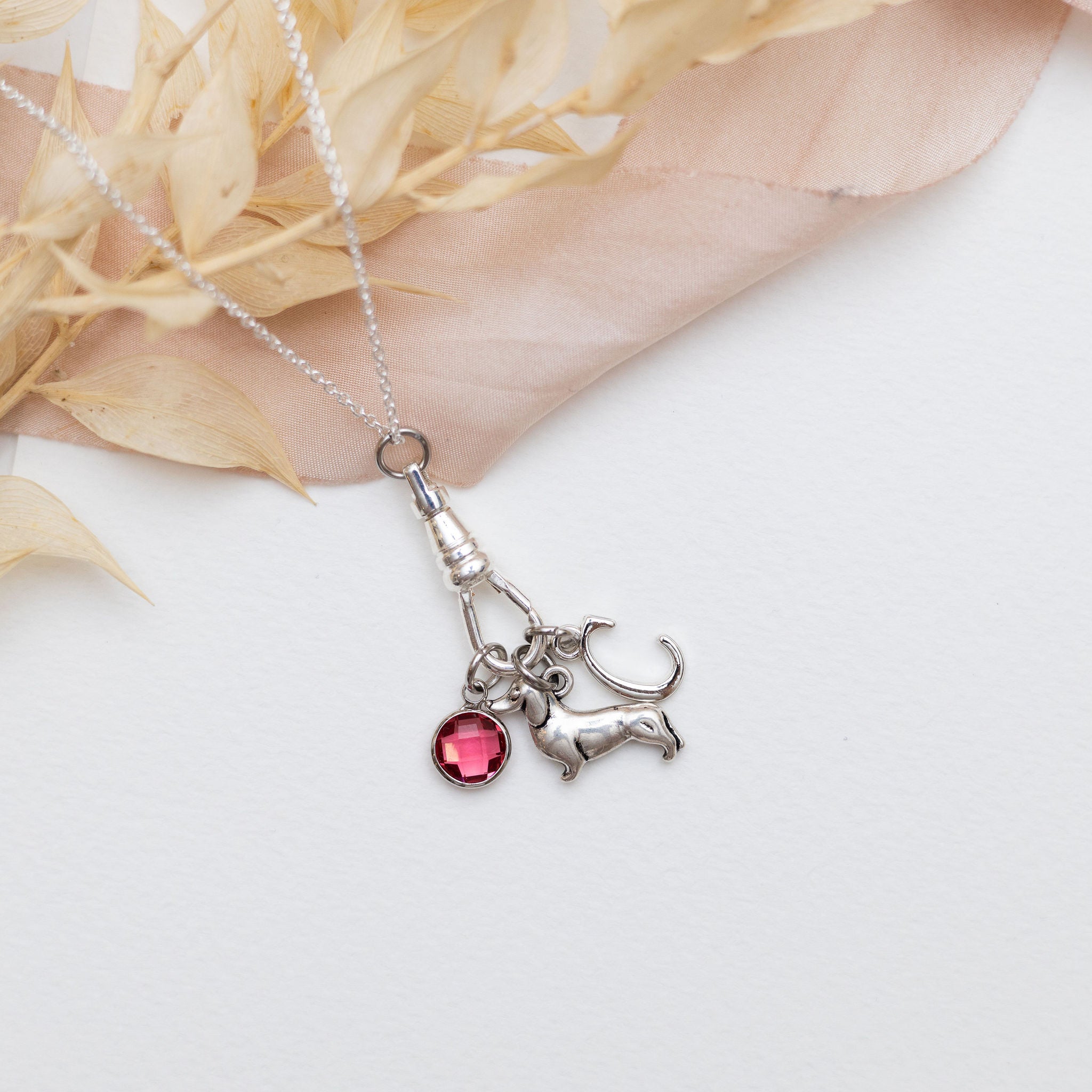 Personalised Dachshund Charm Catcher Necklace