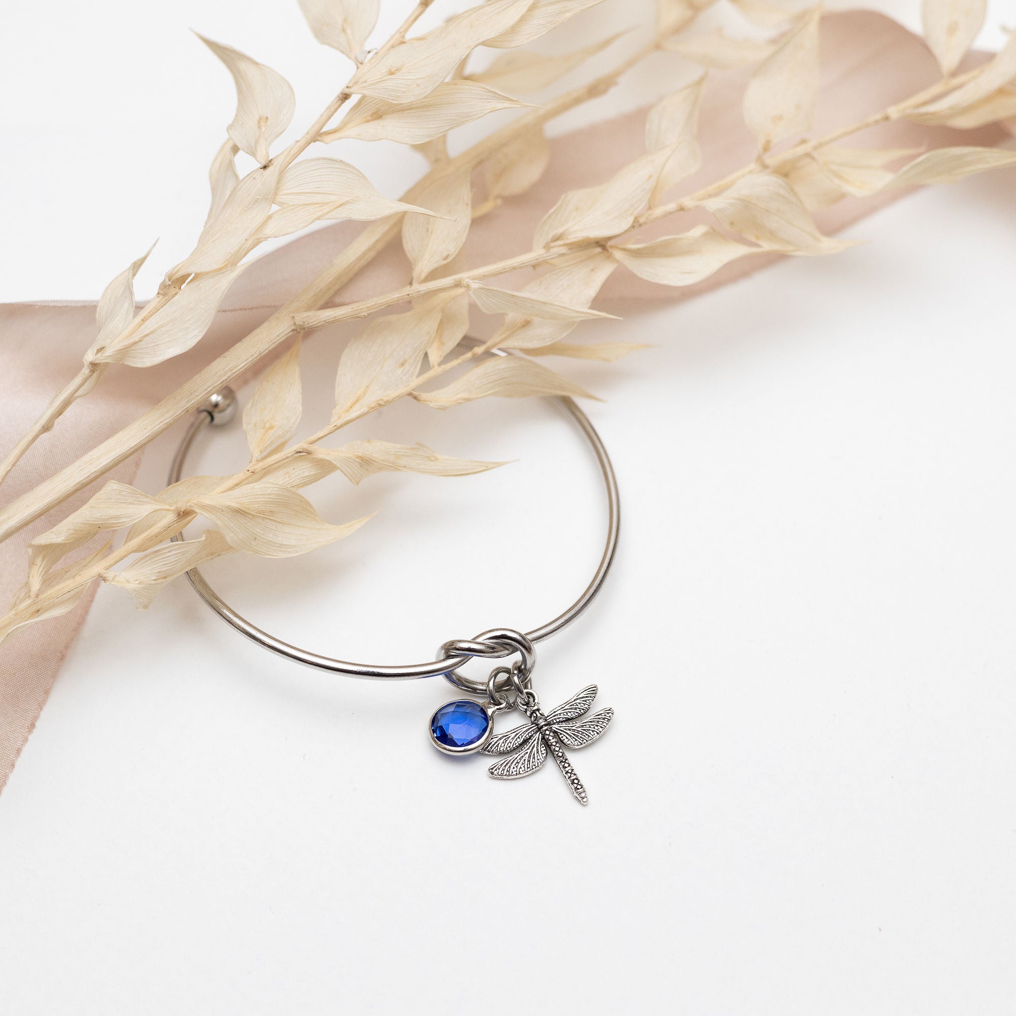 Personalised Dragonfly Knot Bangle