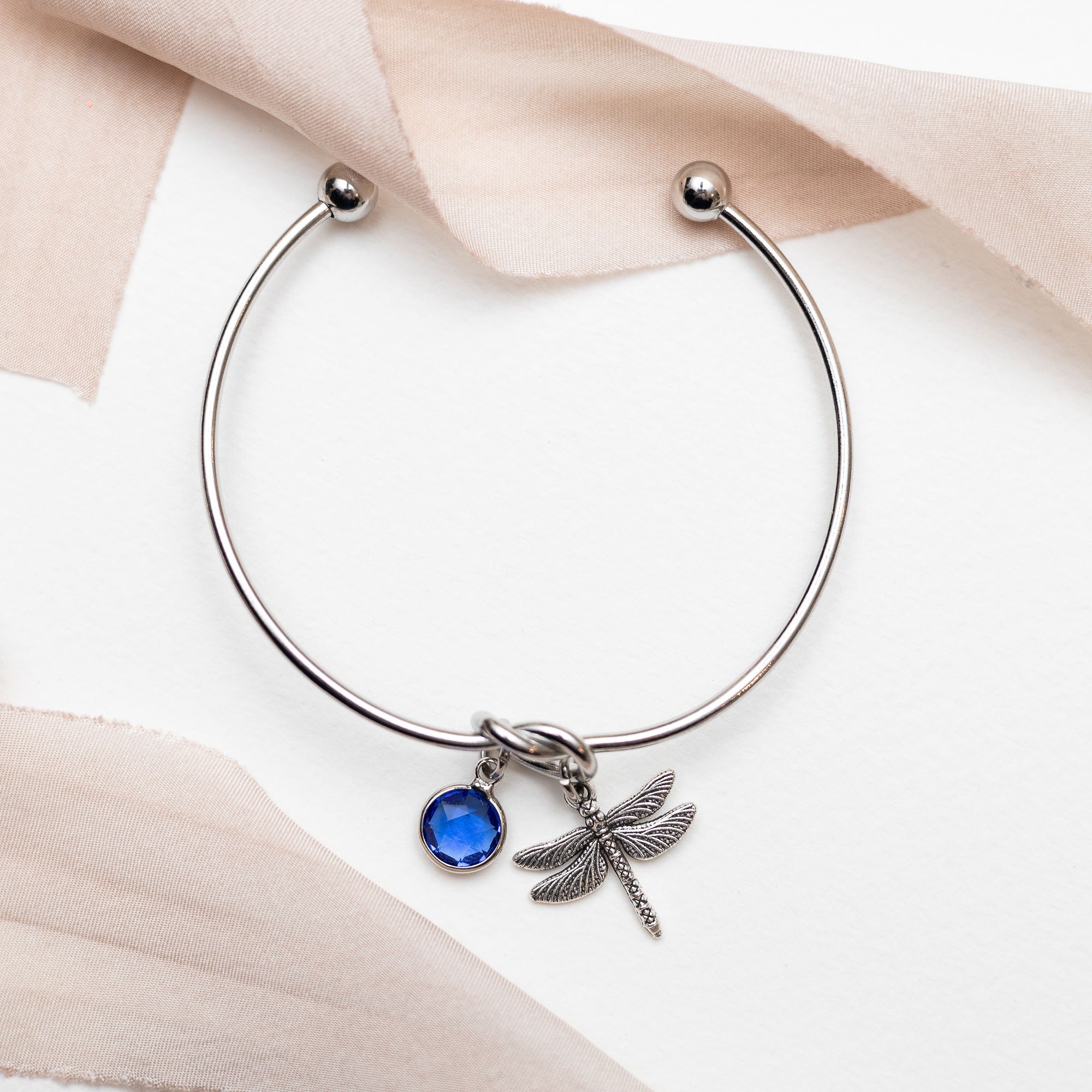 Personalised Dragonfly Knot Bangle