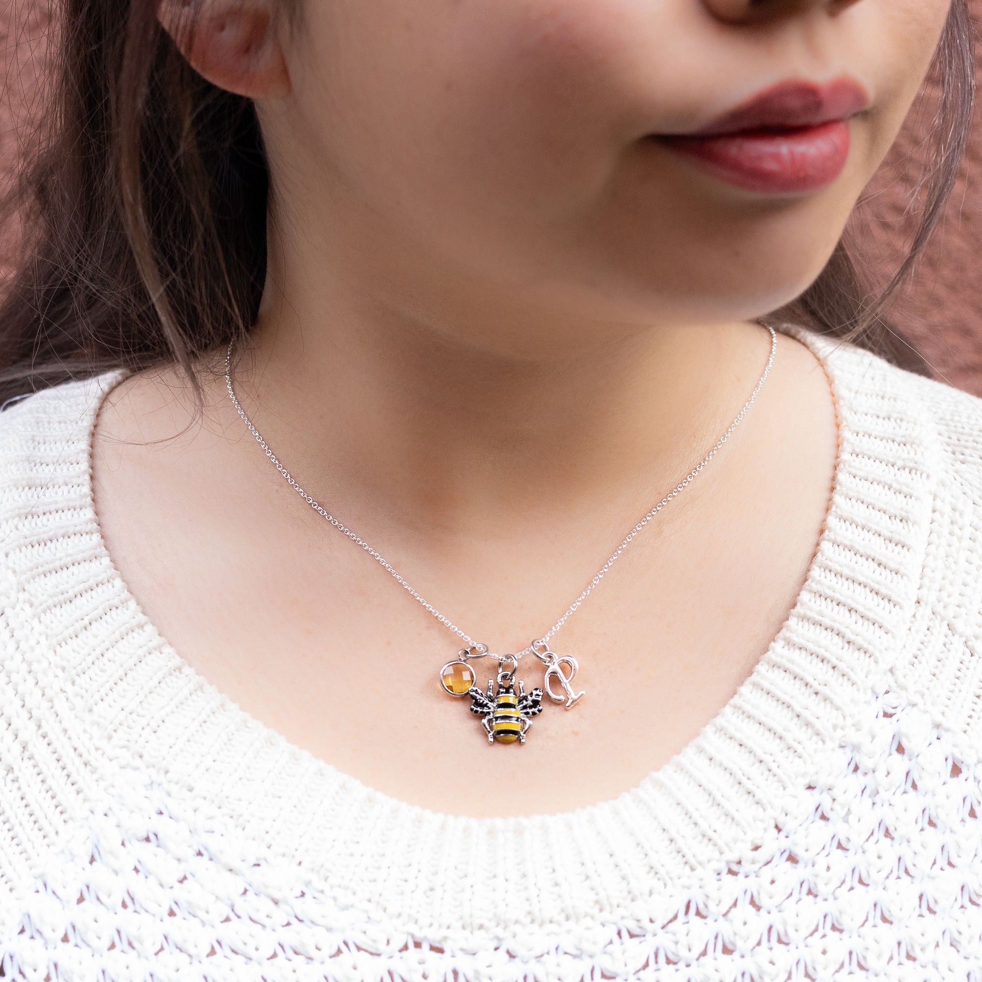 Personalised Bumble Bee Necklace