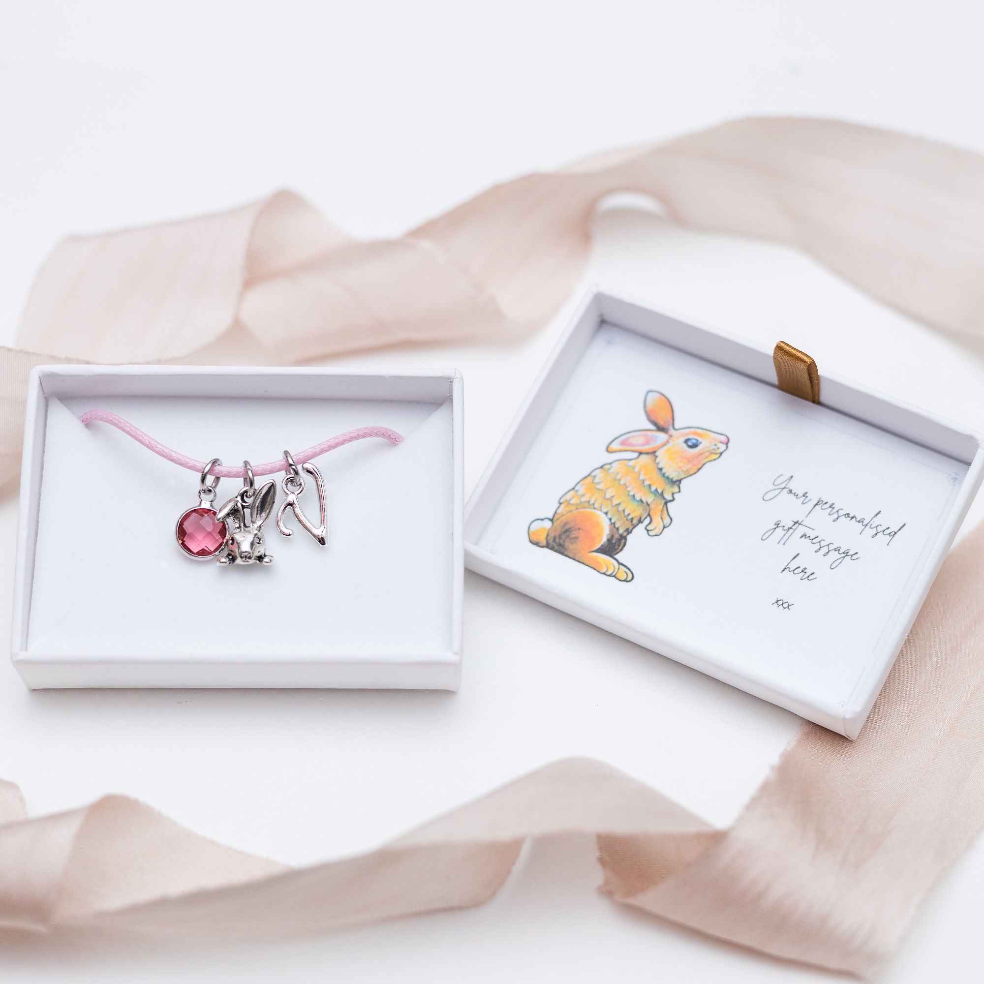 Personalised Bunny Rabbit Cord Bracelet