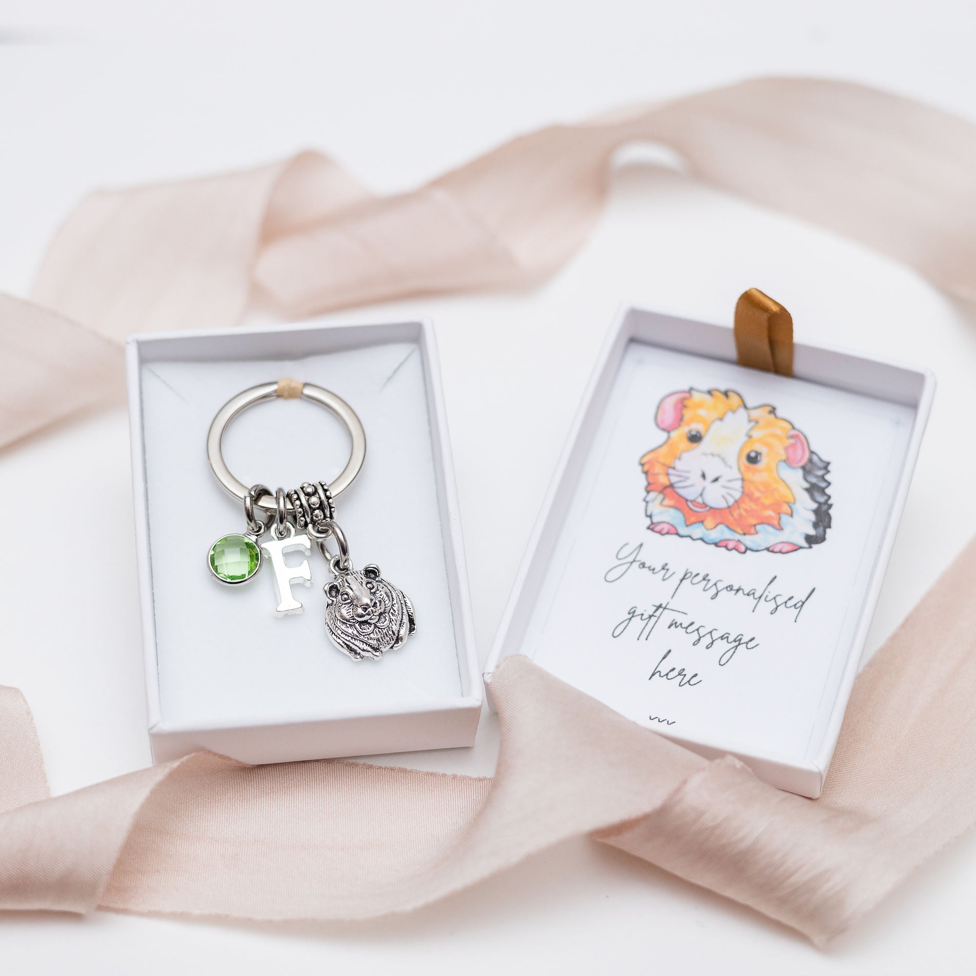 Personalised Guinea pig keyring
