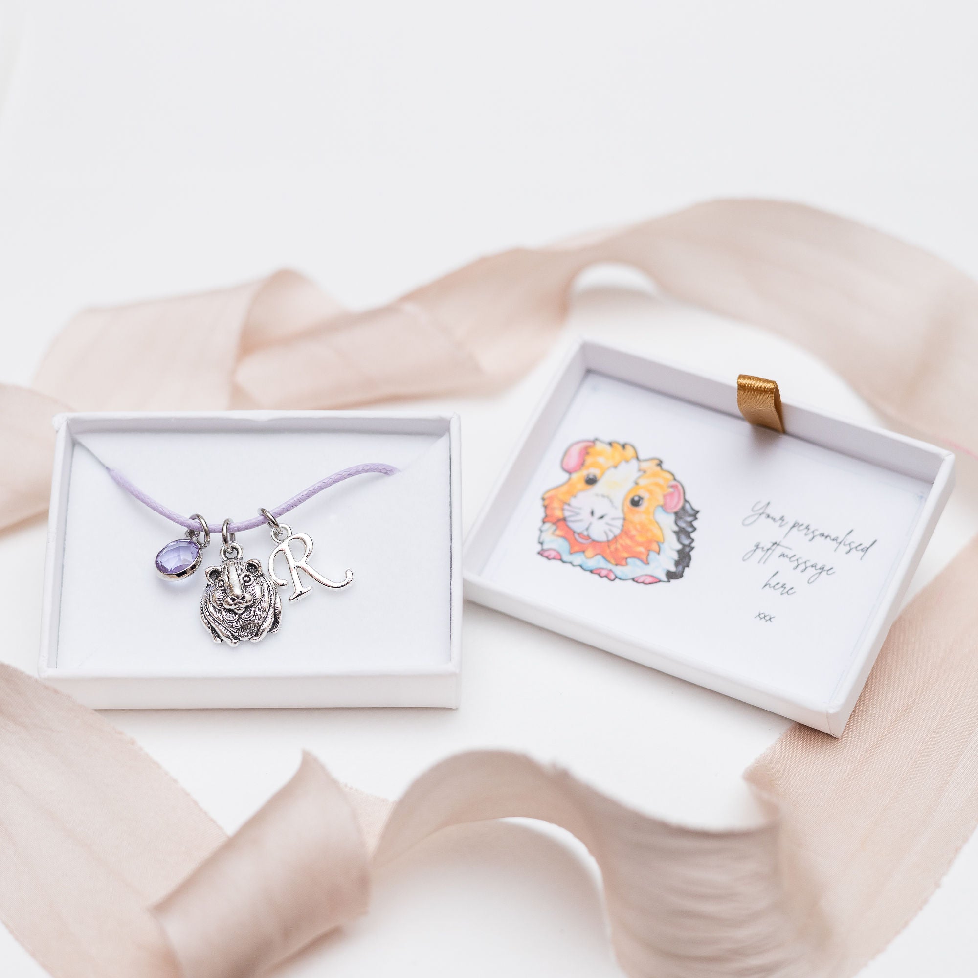 Personalised Guinea Pig Cord Bracelet