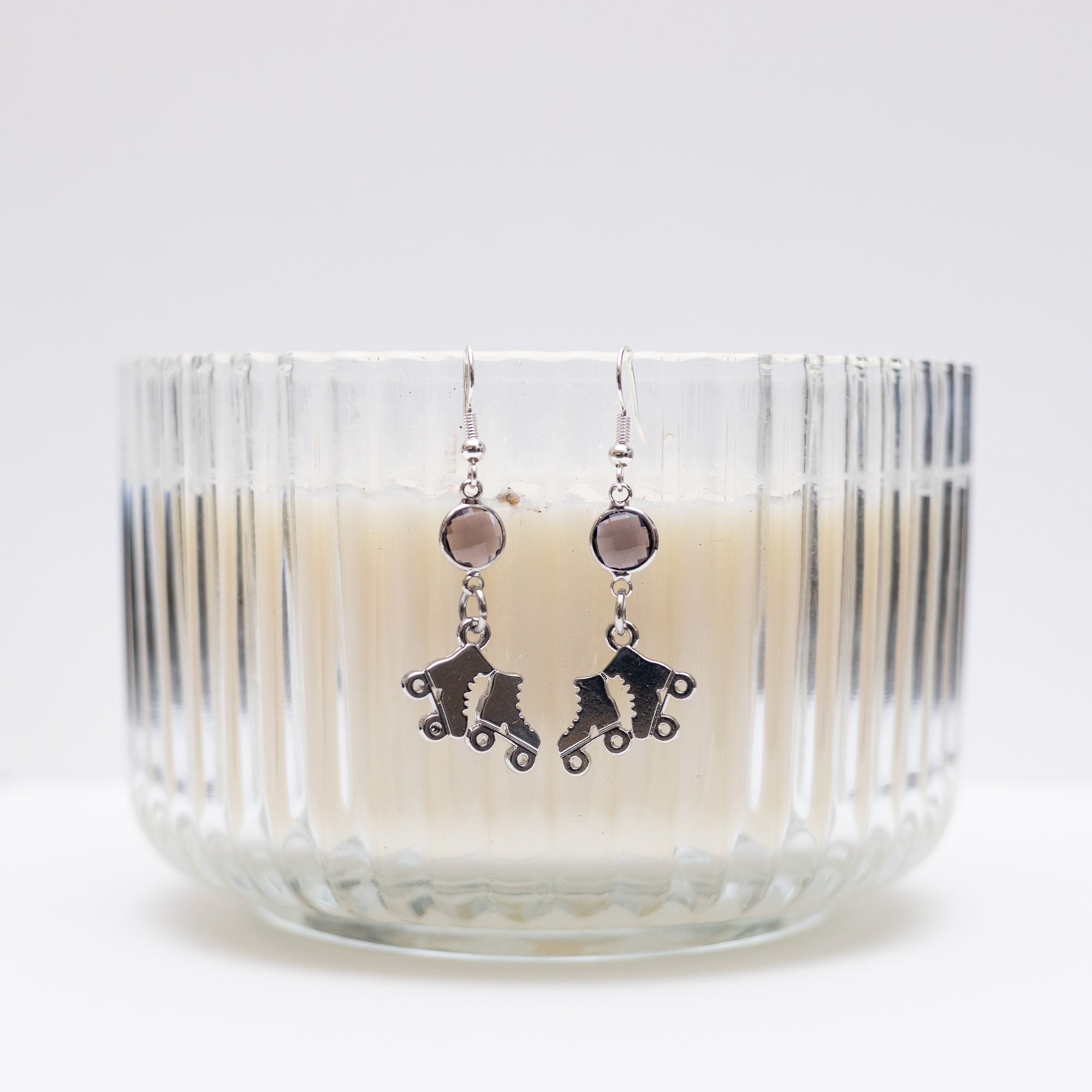 Personalised Roller Skate Birthstone Charm Earrings