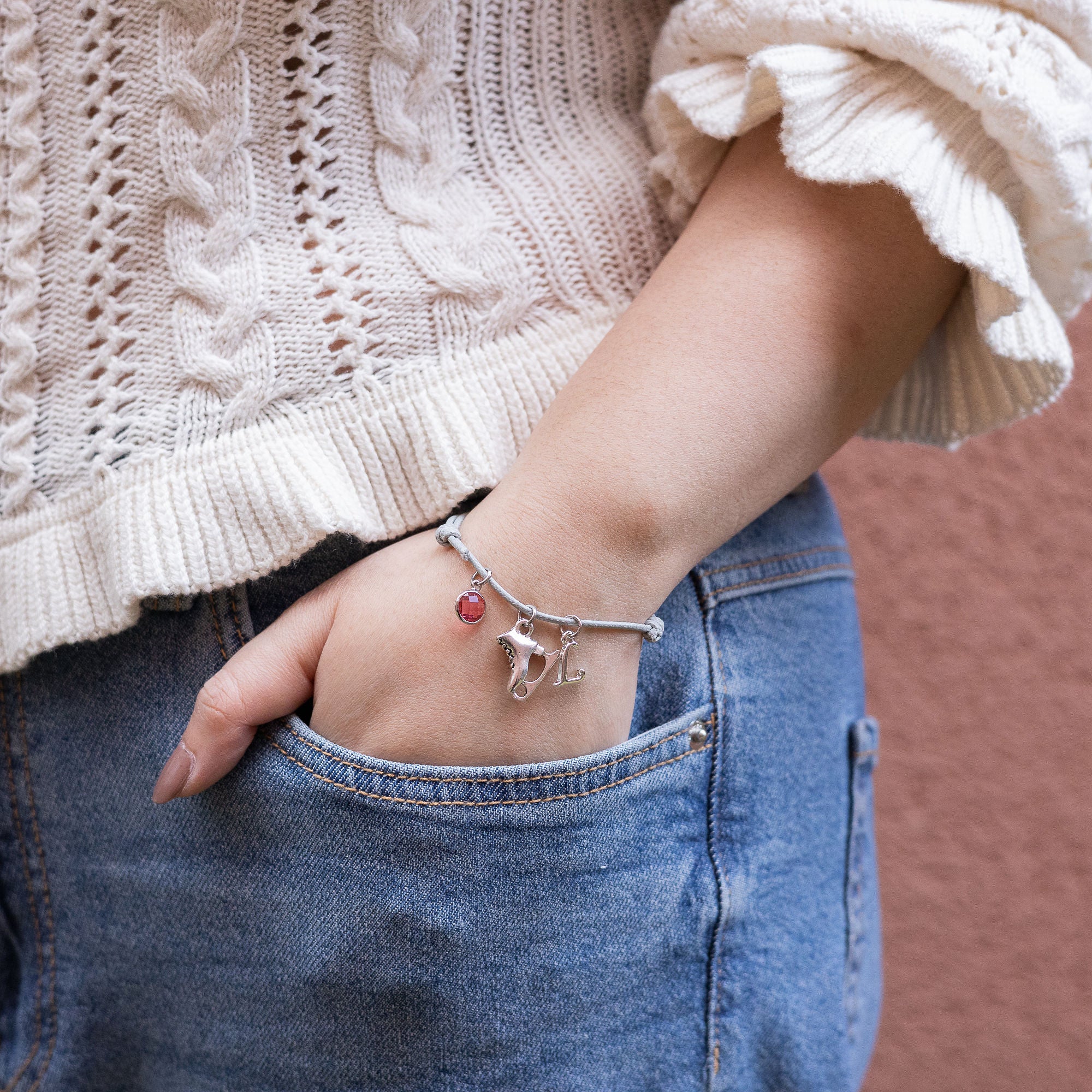 Personalised Ice Skate Cord Bracelet