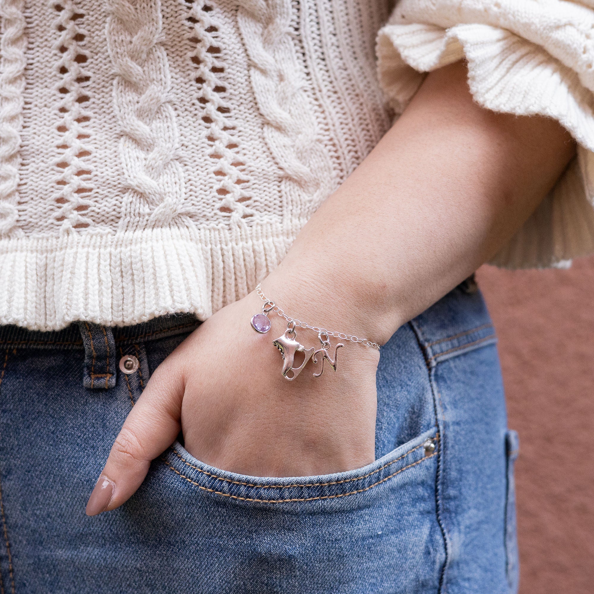 Personalised Ice Skate Bracelet