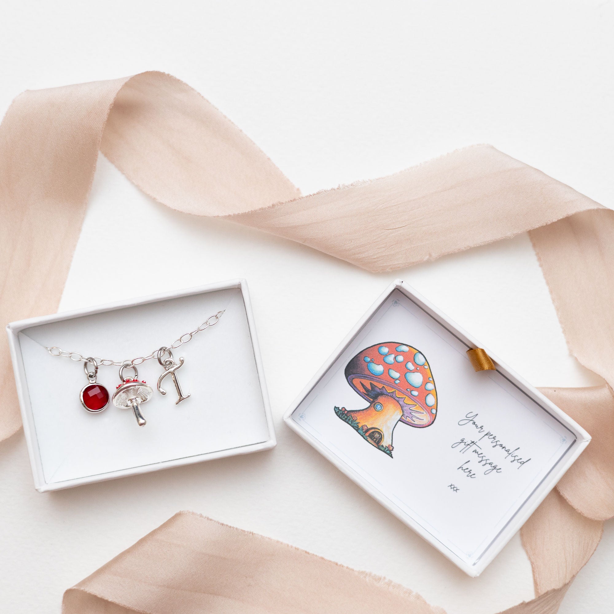 Personalised Red Toadstool Bracelet