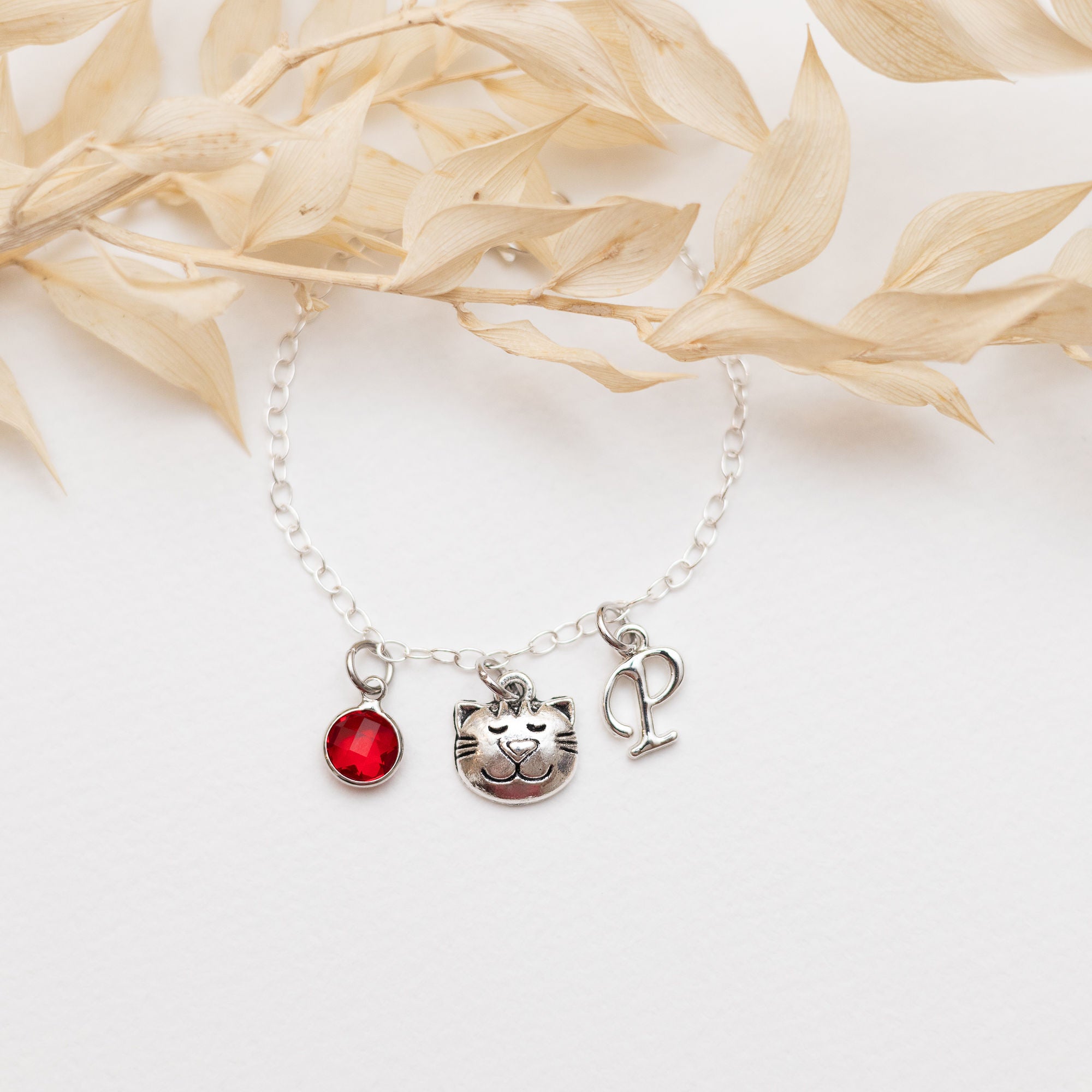 Personalised Cat Face Bracelet