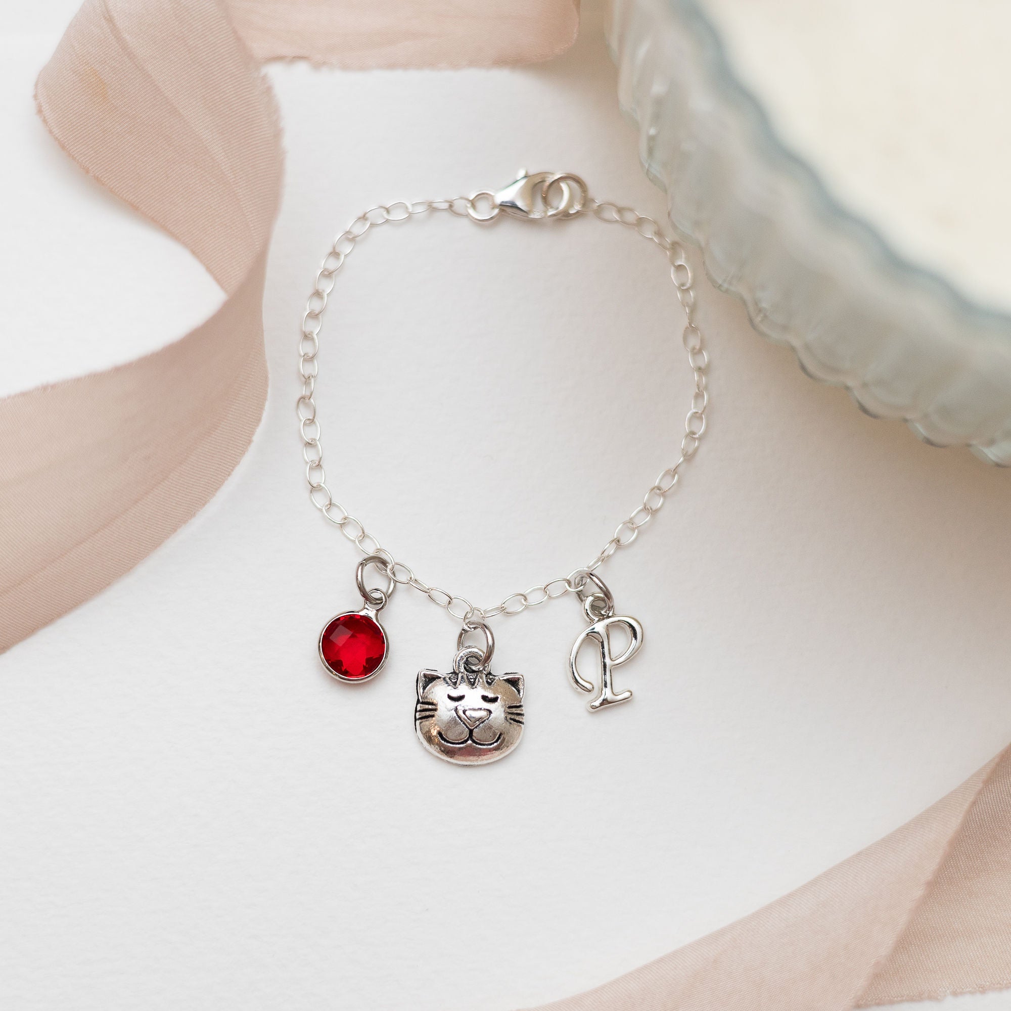 Personalised Cat Face Bracelet