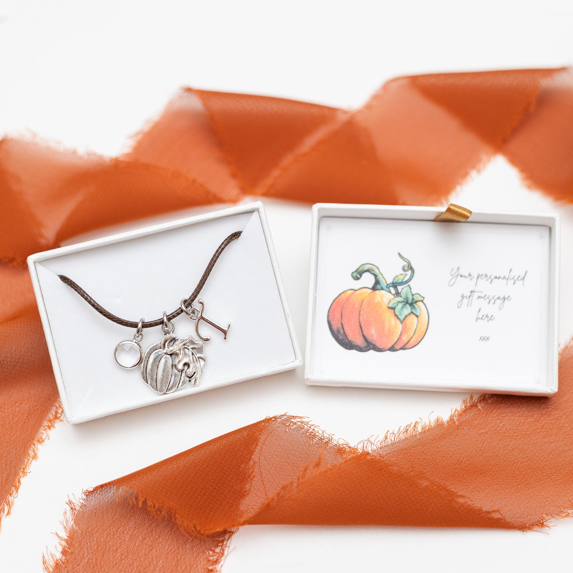 Personalised Pumpkin Coffee Cord Bracelet