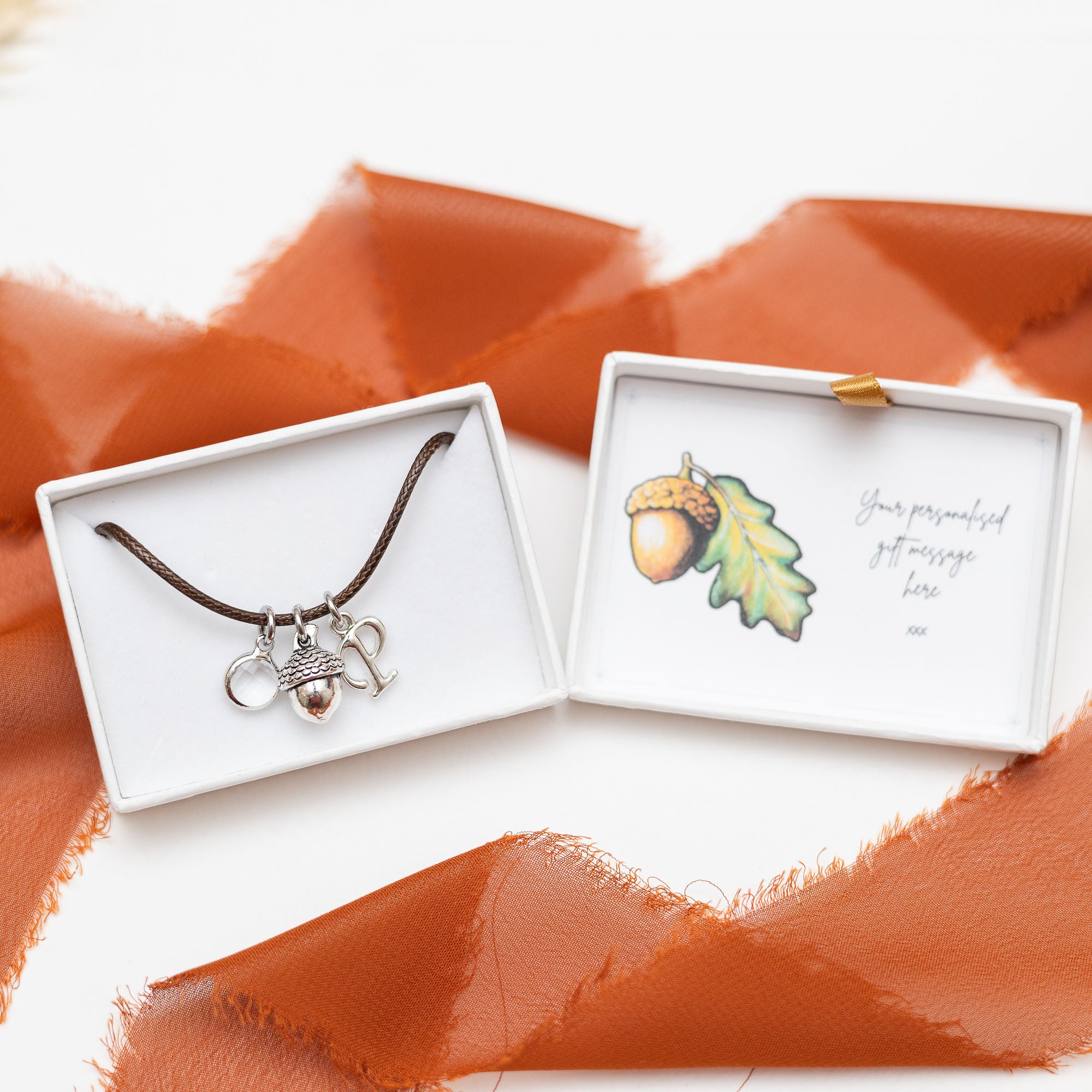 Personalised Acorn Cord Bracelet