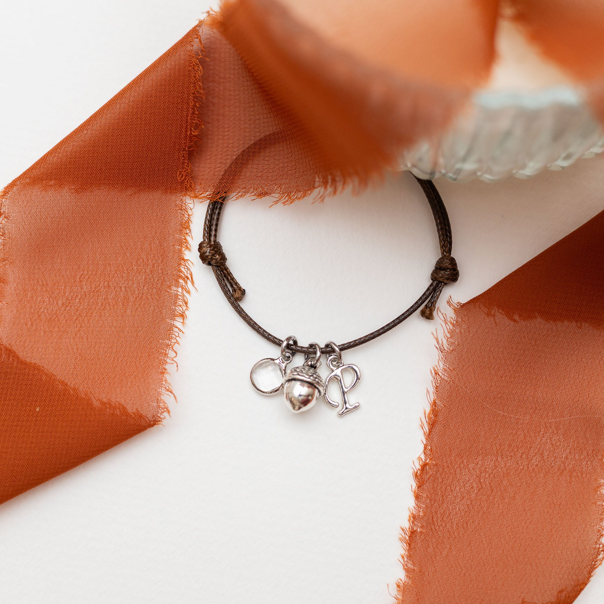 Personalised Acorn Cord Bracelet