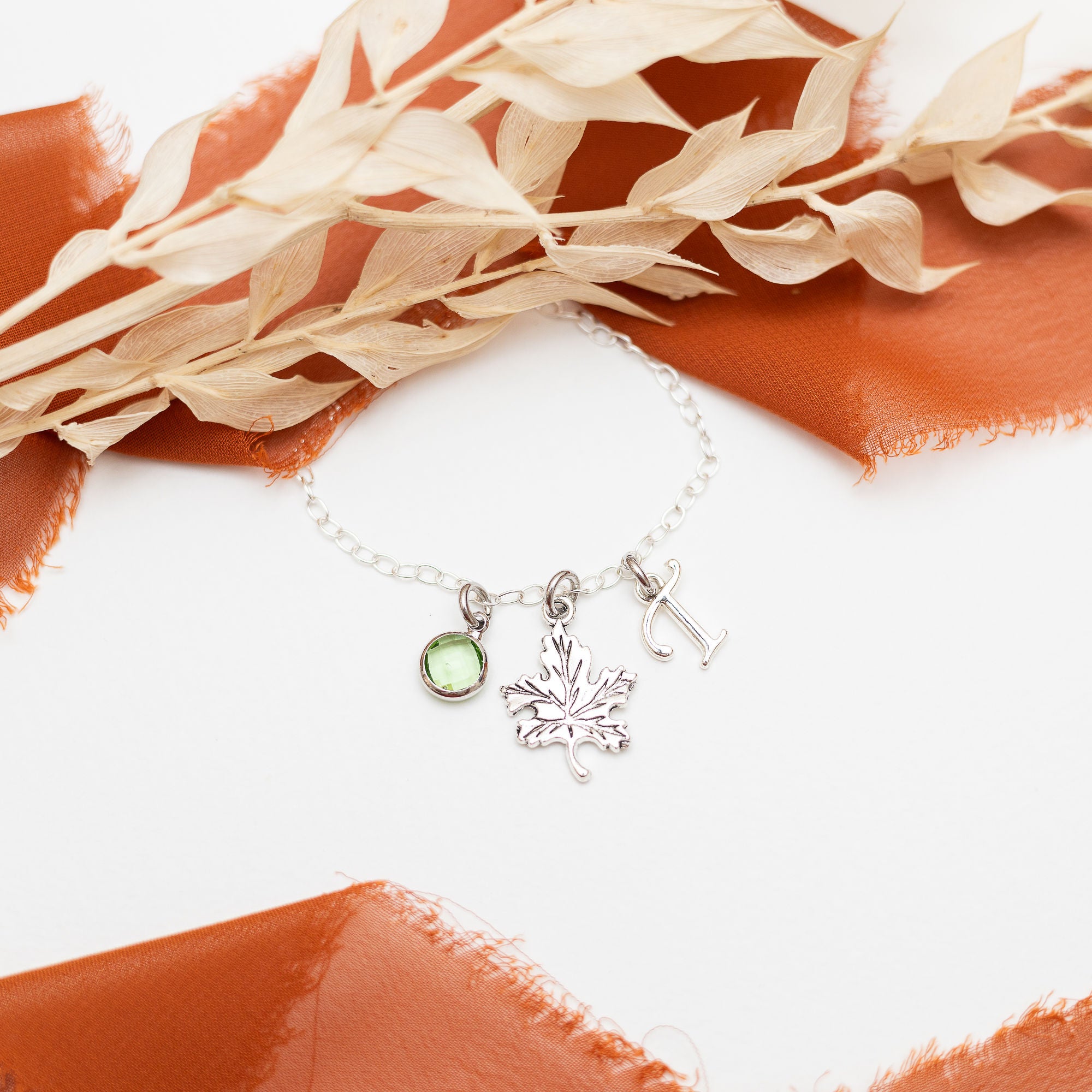 Personalised Maple Leaf Bracelet