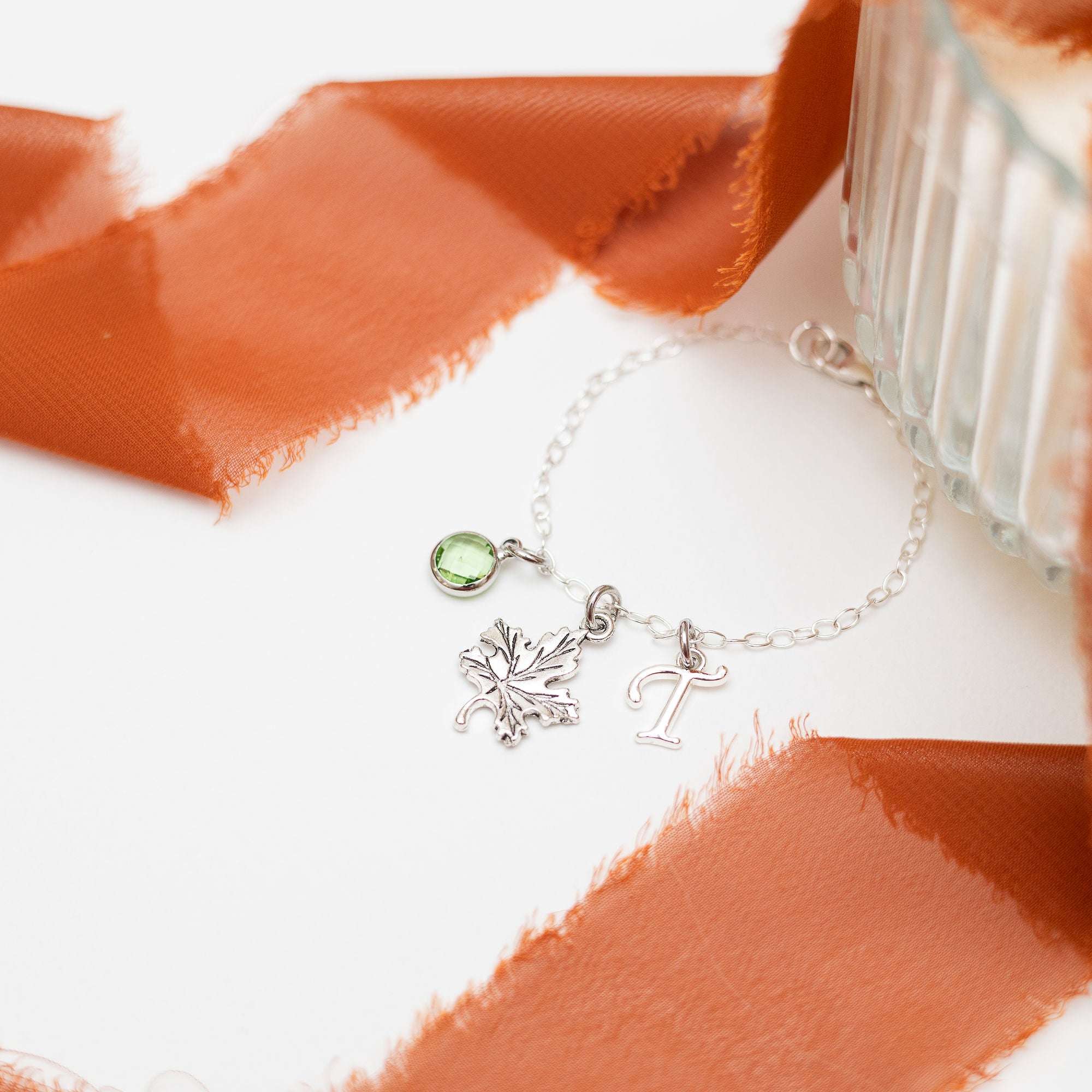 Personalised Maple Leaf Bracelet