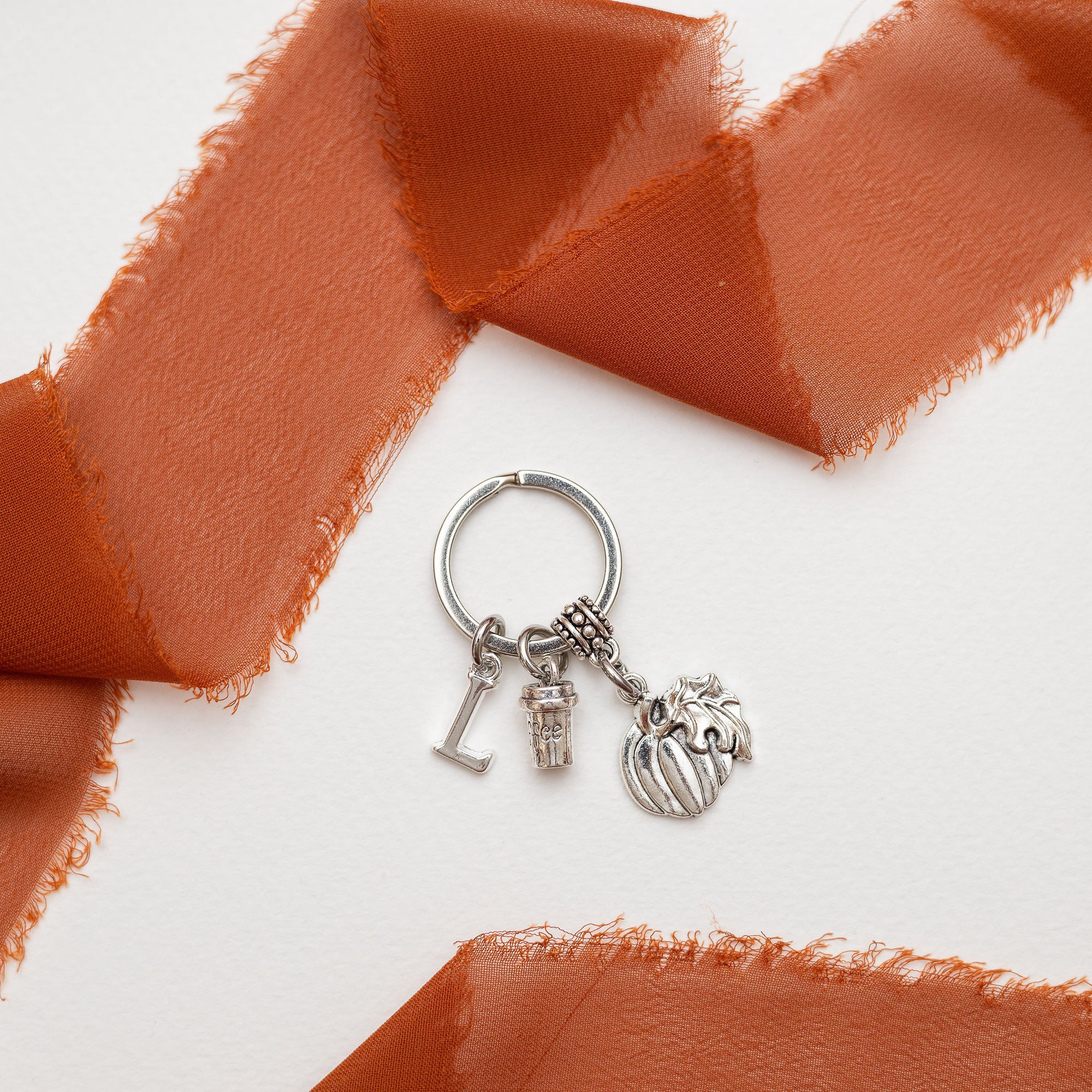 Personalised Pumpkin Coffee Keyring