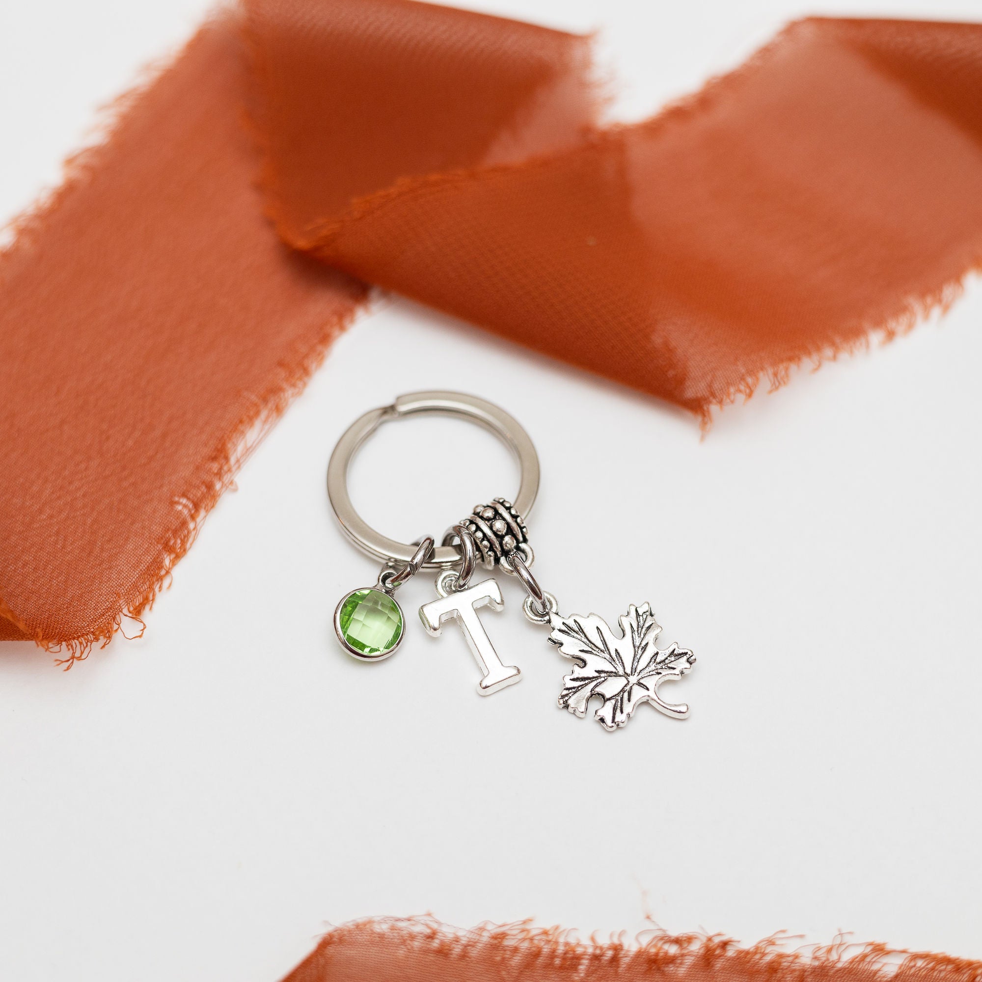 Personalised Maple Leaf Keyring