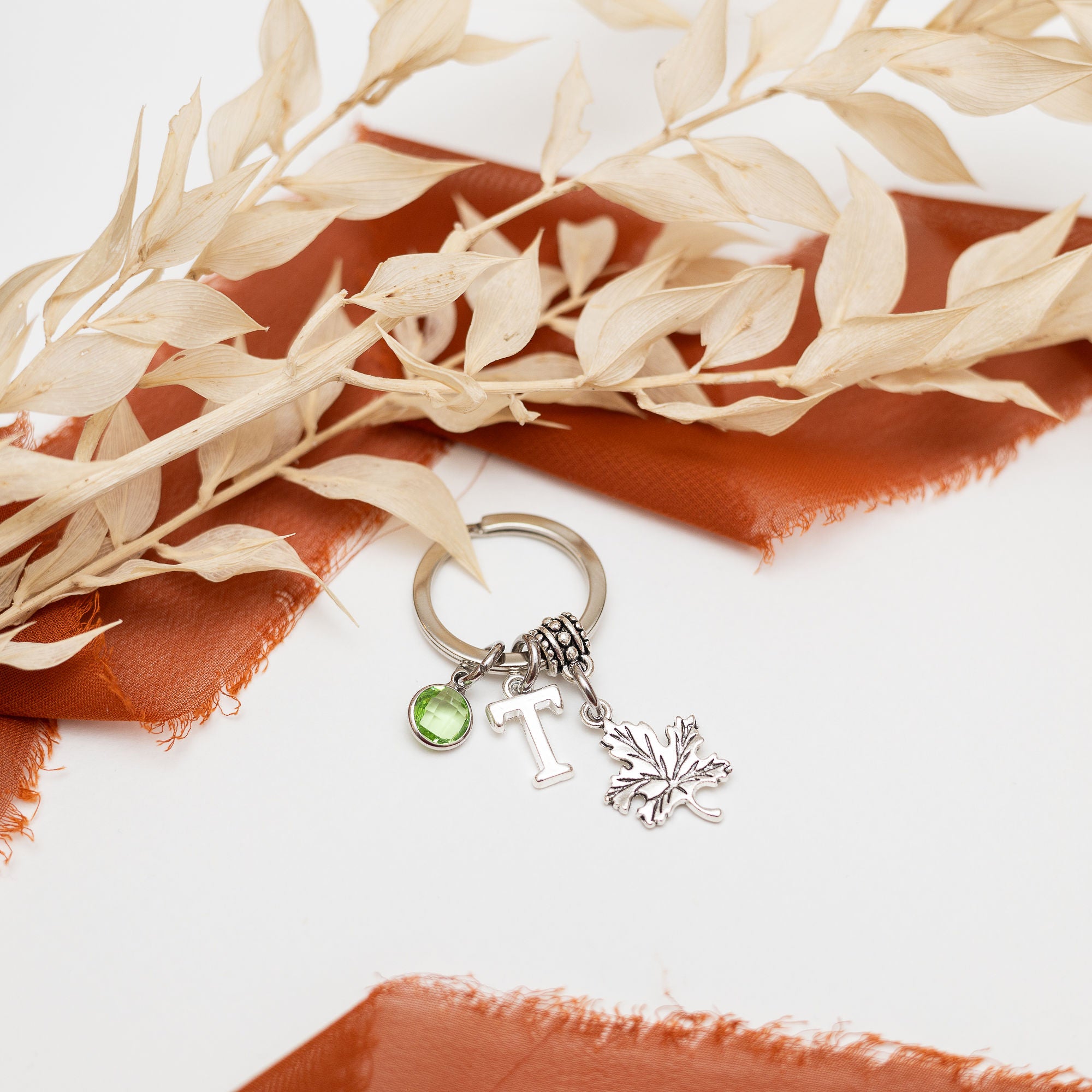 Personalised Maple Leaf Keyring