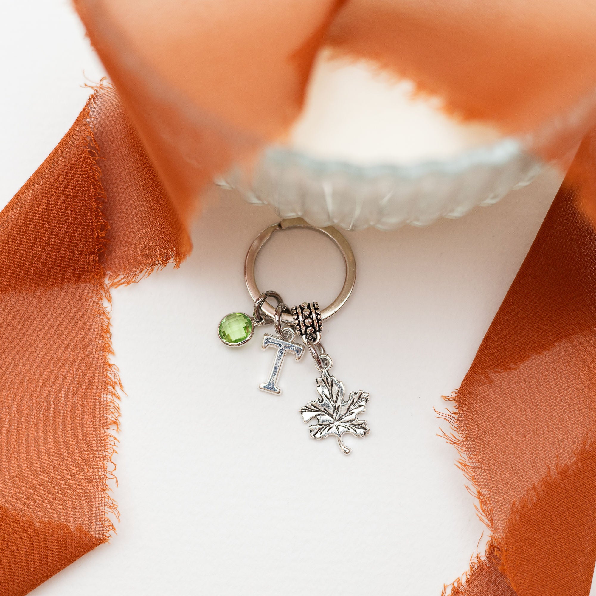 Personalised Maple Leaf Keyring