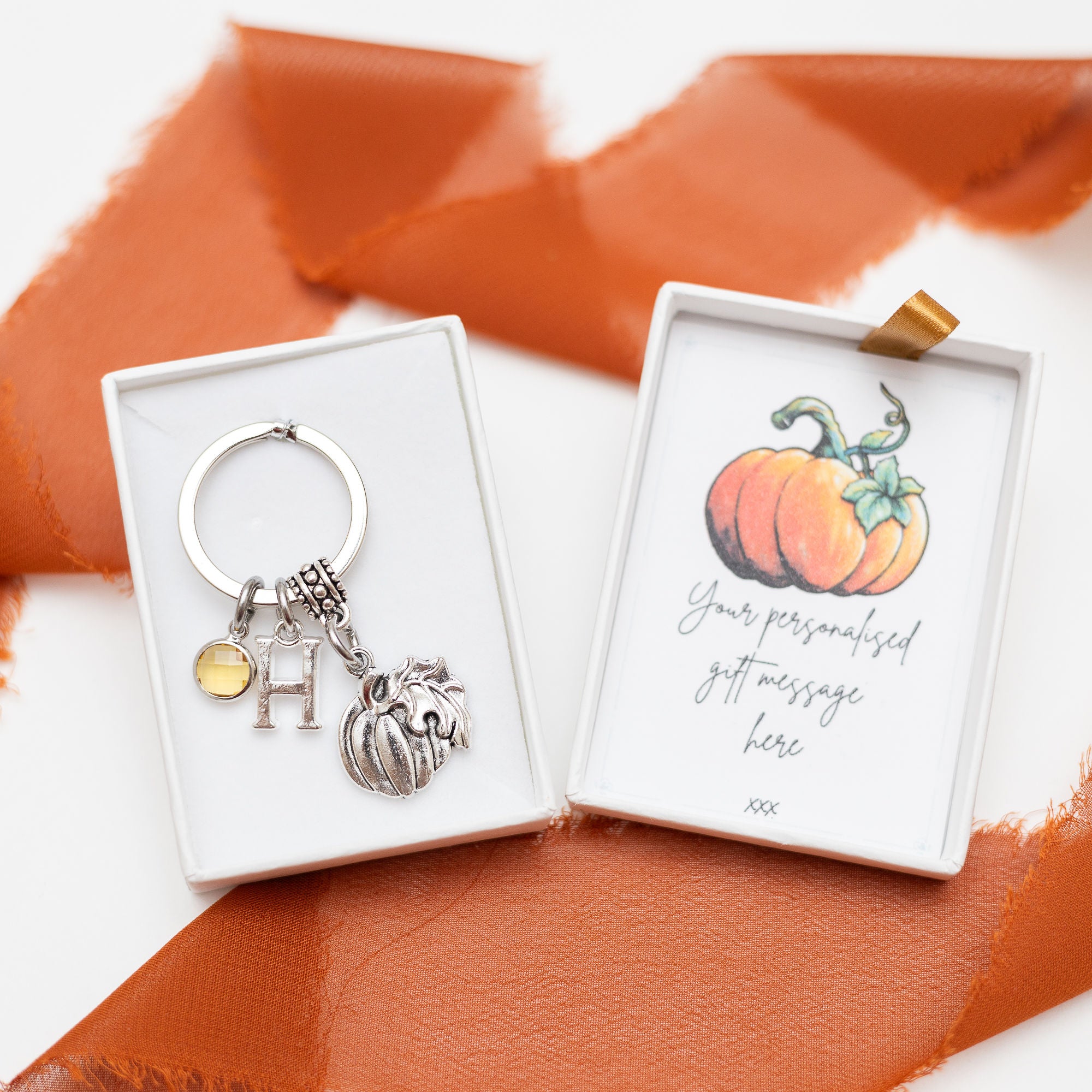 Personalised Pumpkin Keyring