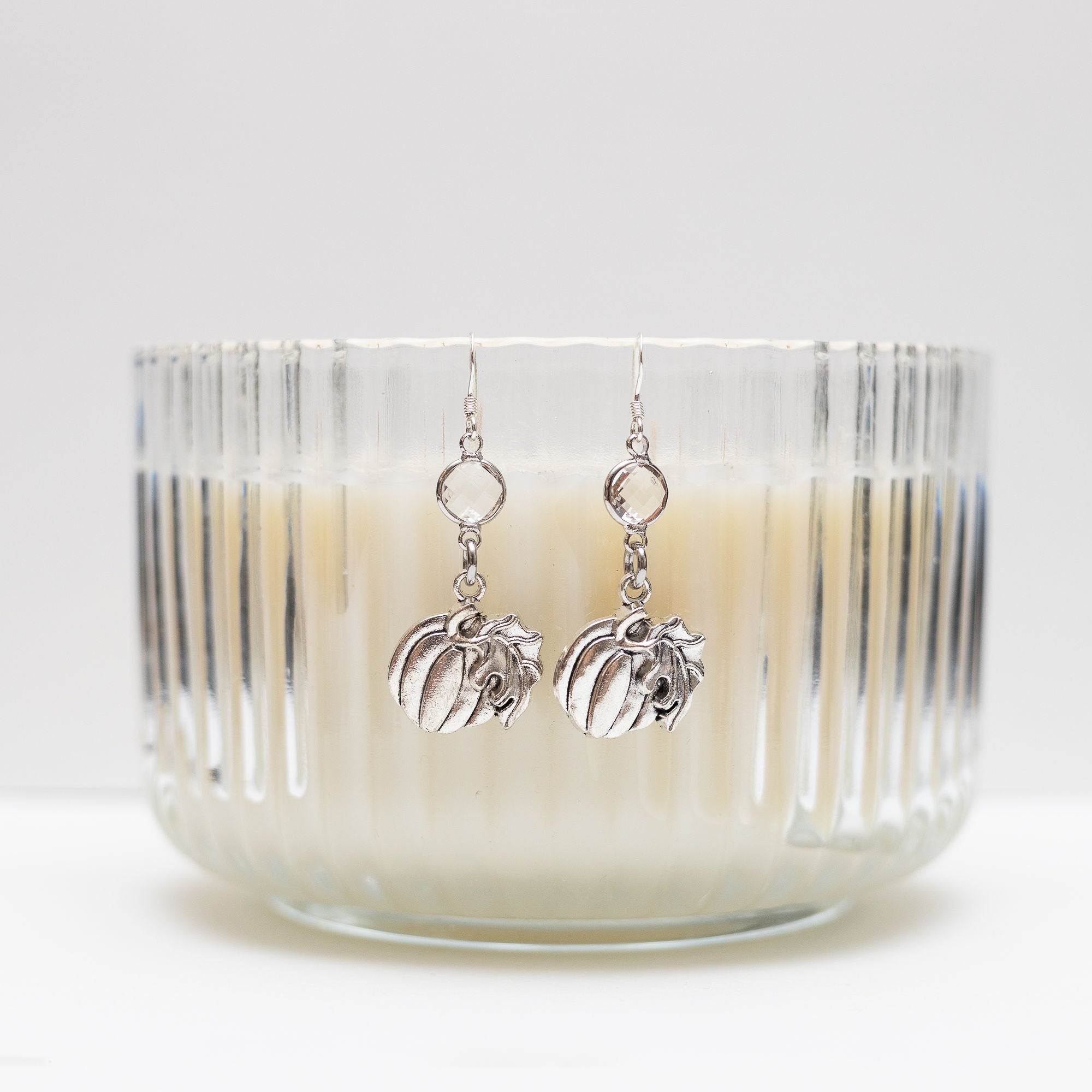 Personalised Pumpkin Birthstone Charm Earrings