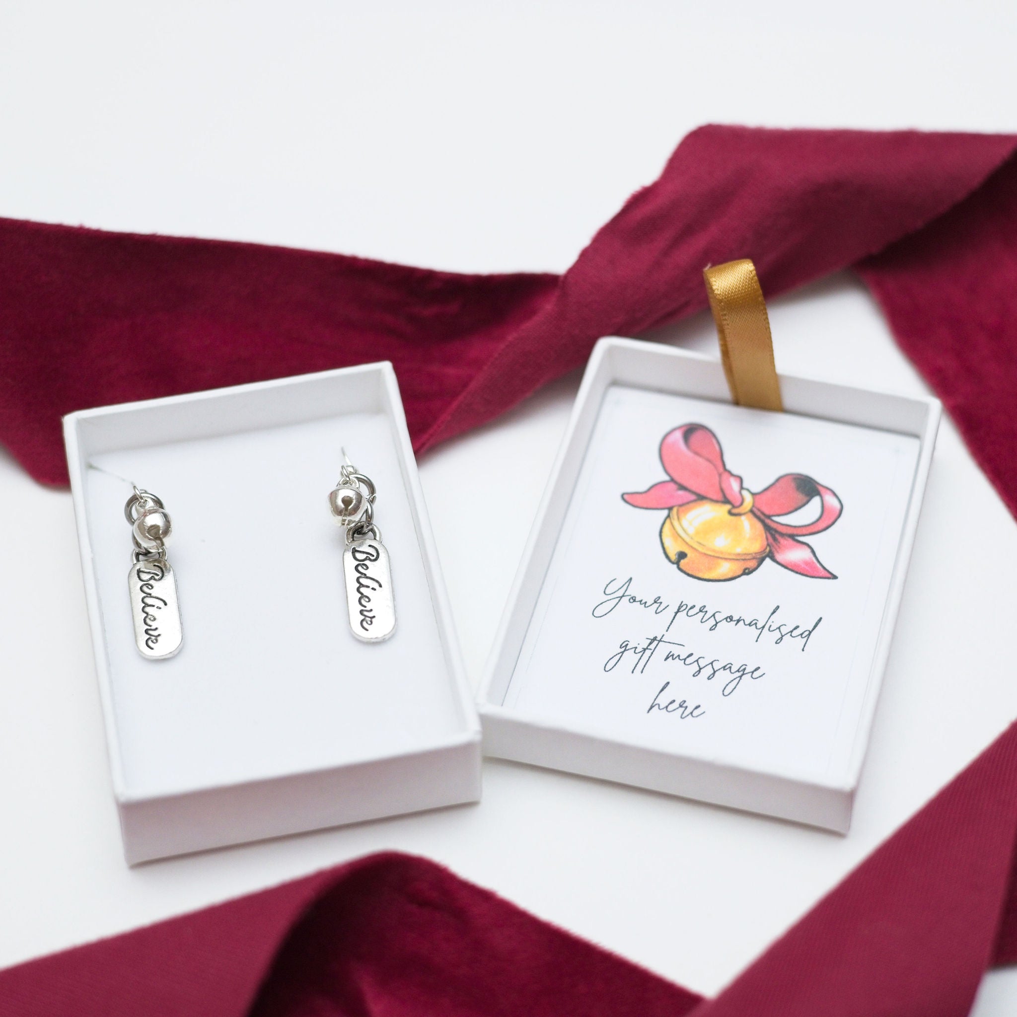 Believe Christmas Charm Earrings