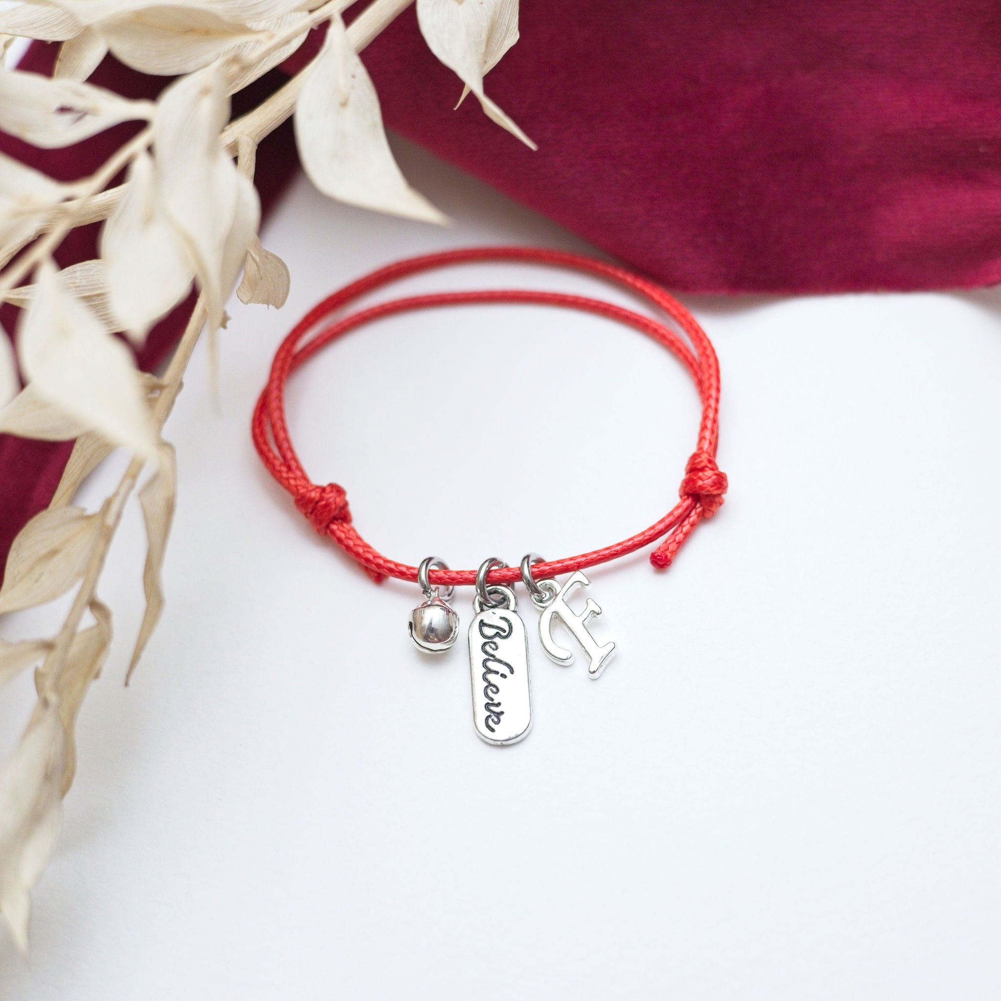 Personalised Christmas Believe Cord Bracelet