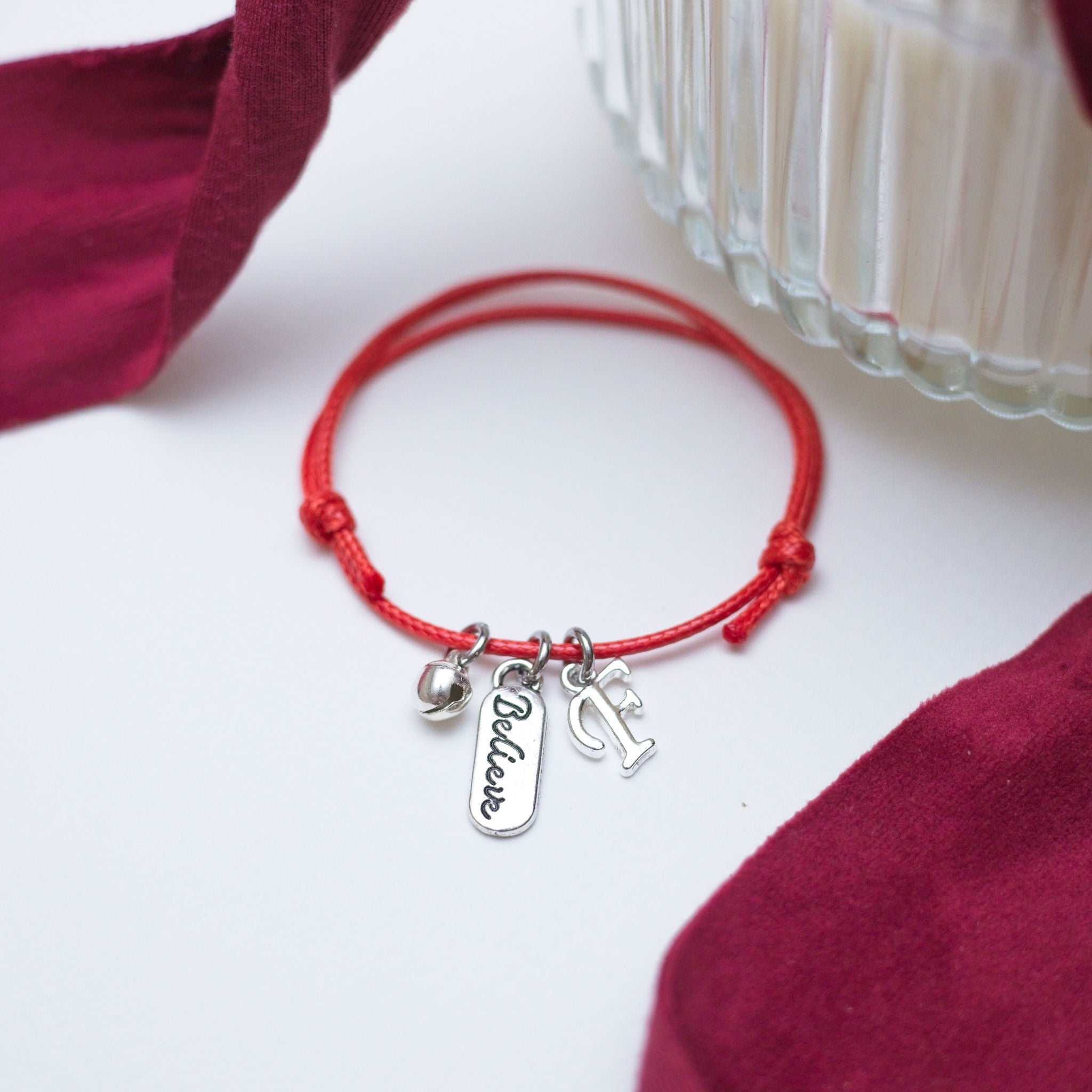 Personalised Christmas Believe Cord Bracelet