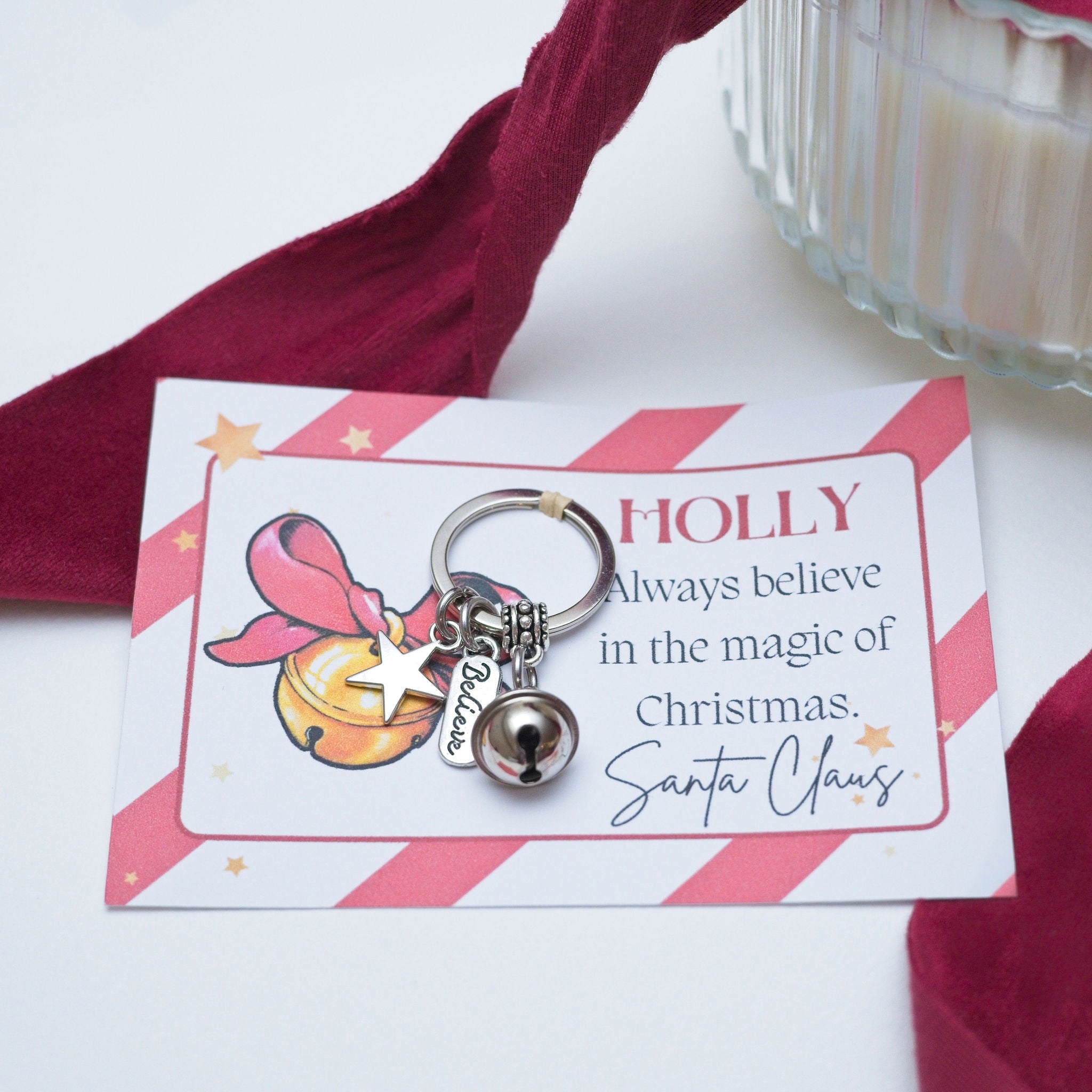 Christmas Bell Keyring Gift - Personalised