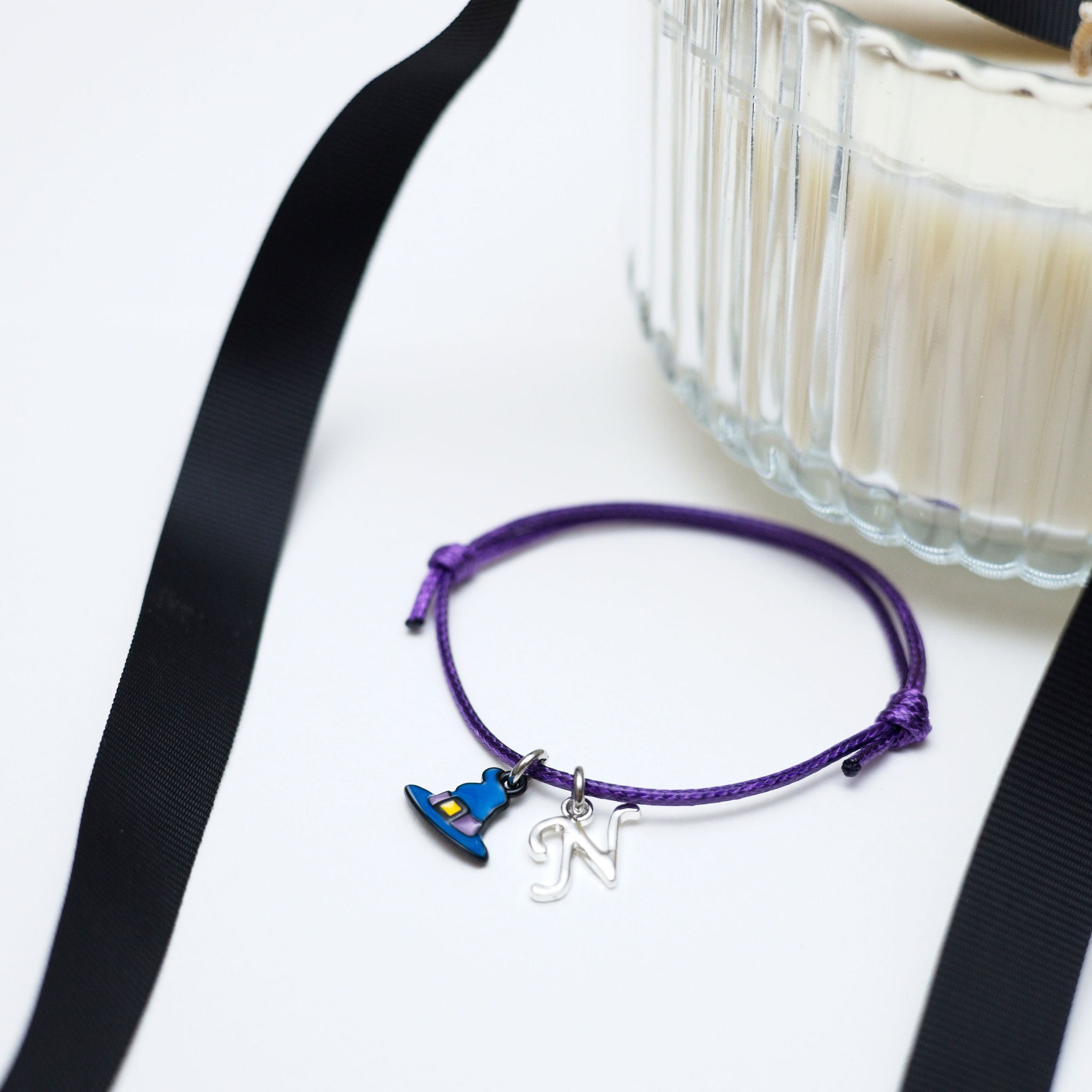 Personalised Witch Hat Cord Bracelet