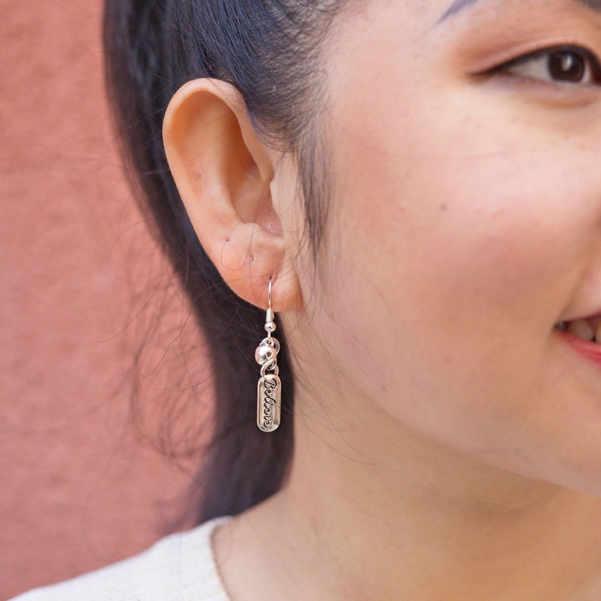 Believe Christmas Charm Earrings