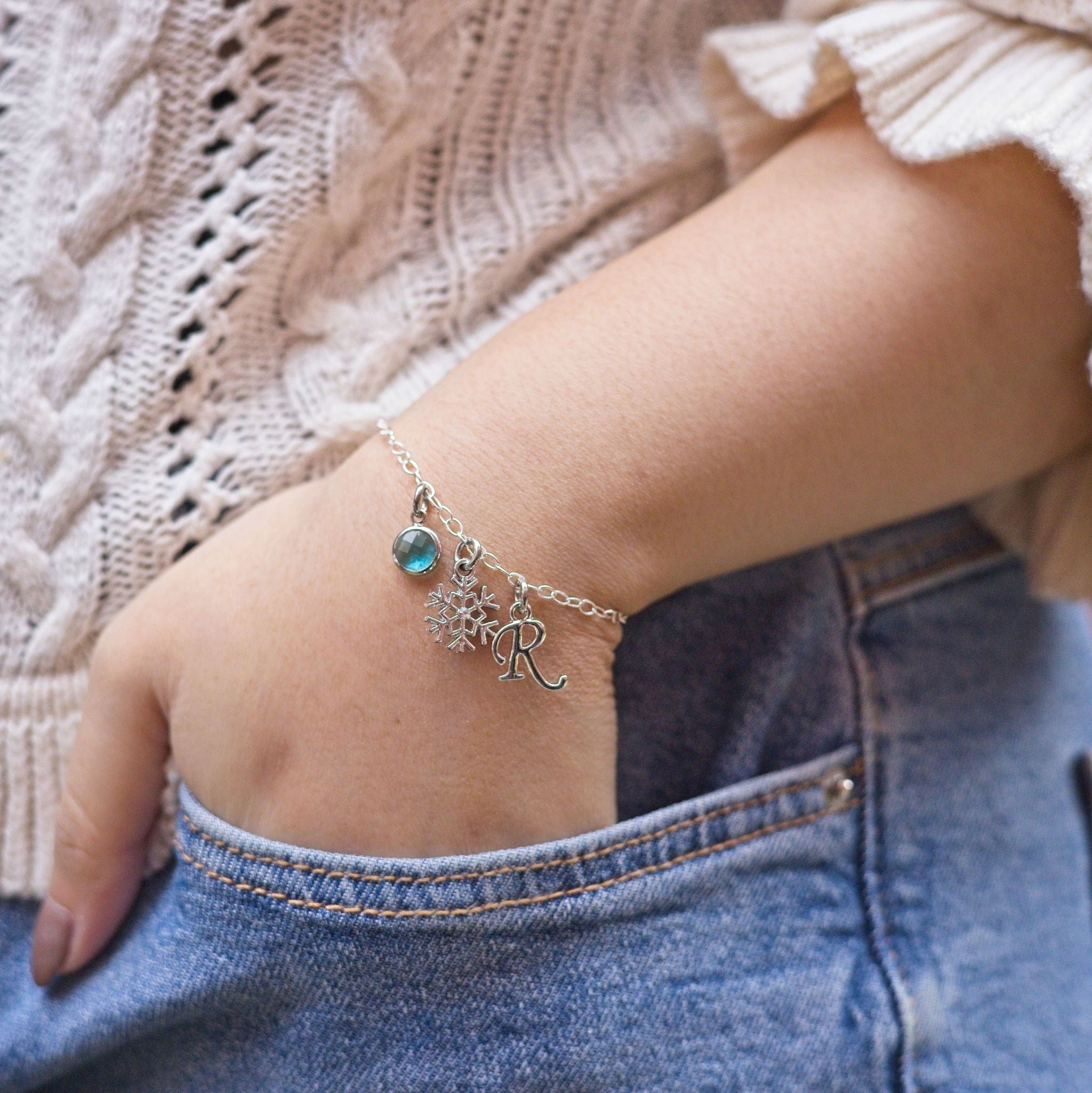 Personalised Snowflake Bracelet