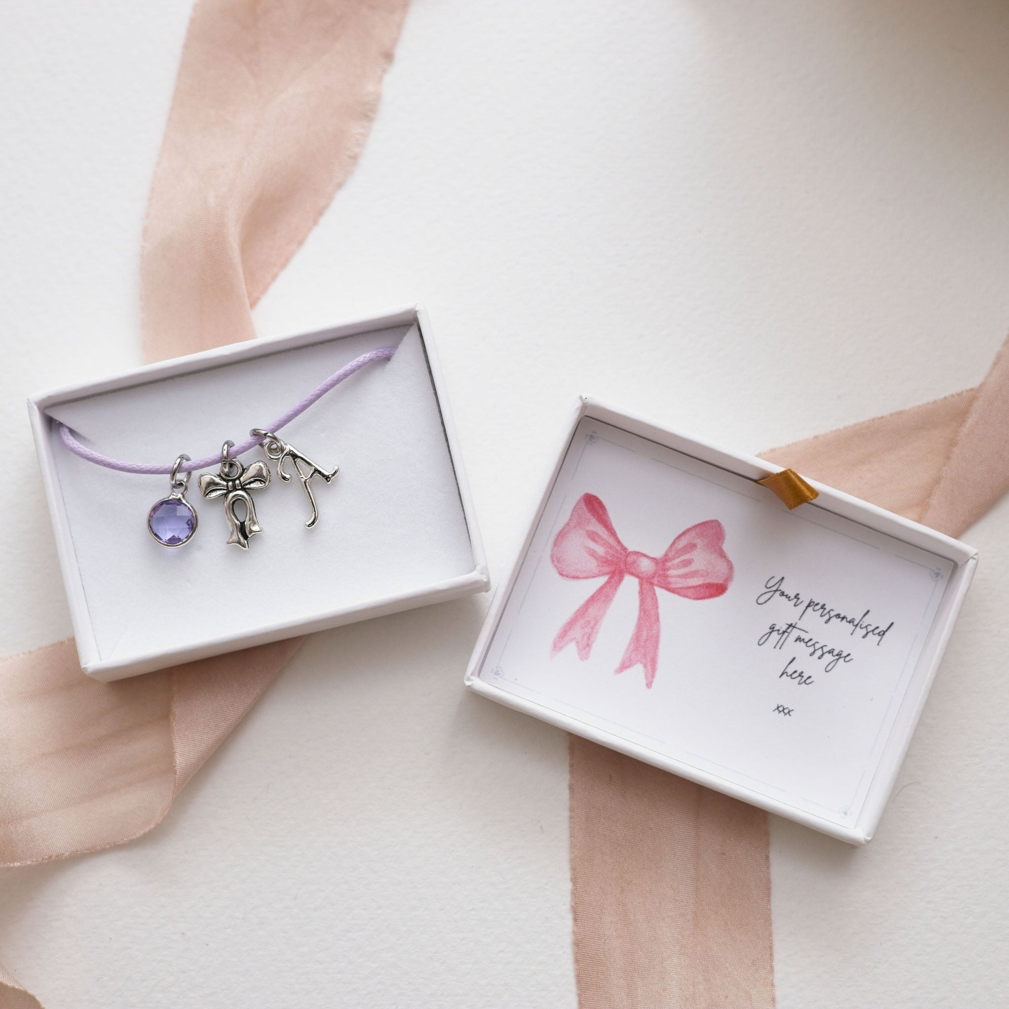 Personalised Bow Cord Bracelet